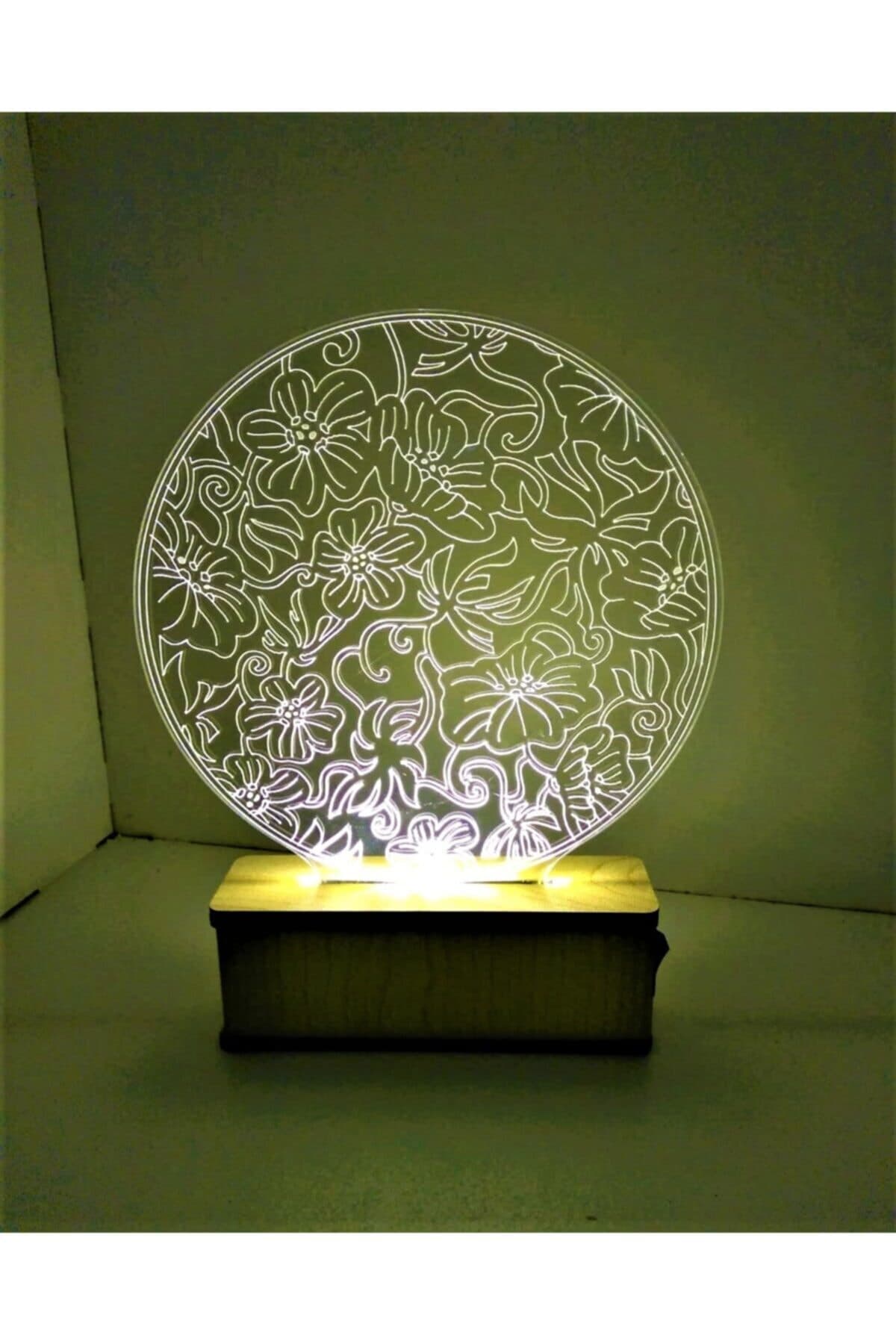 3d Led Gece Lambası Sevgiliye Hediye Masa Lambası Çiçekli