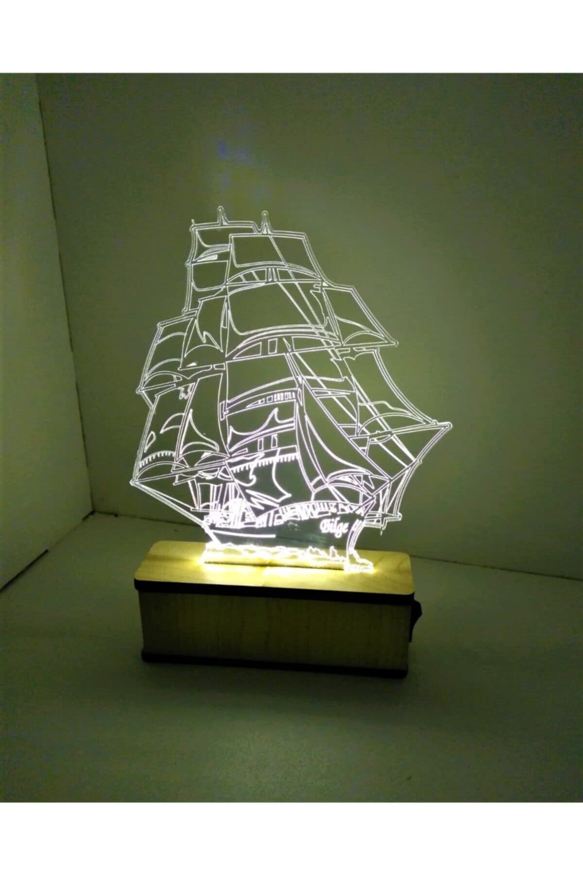 3d Led Gece Lambası Sevgiliye Hediye Masa Lambası Yelkenli Gemi