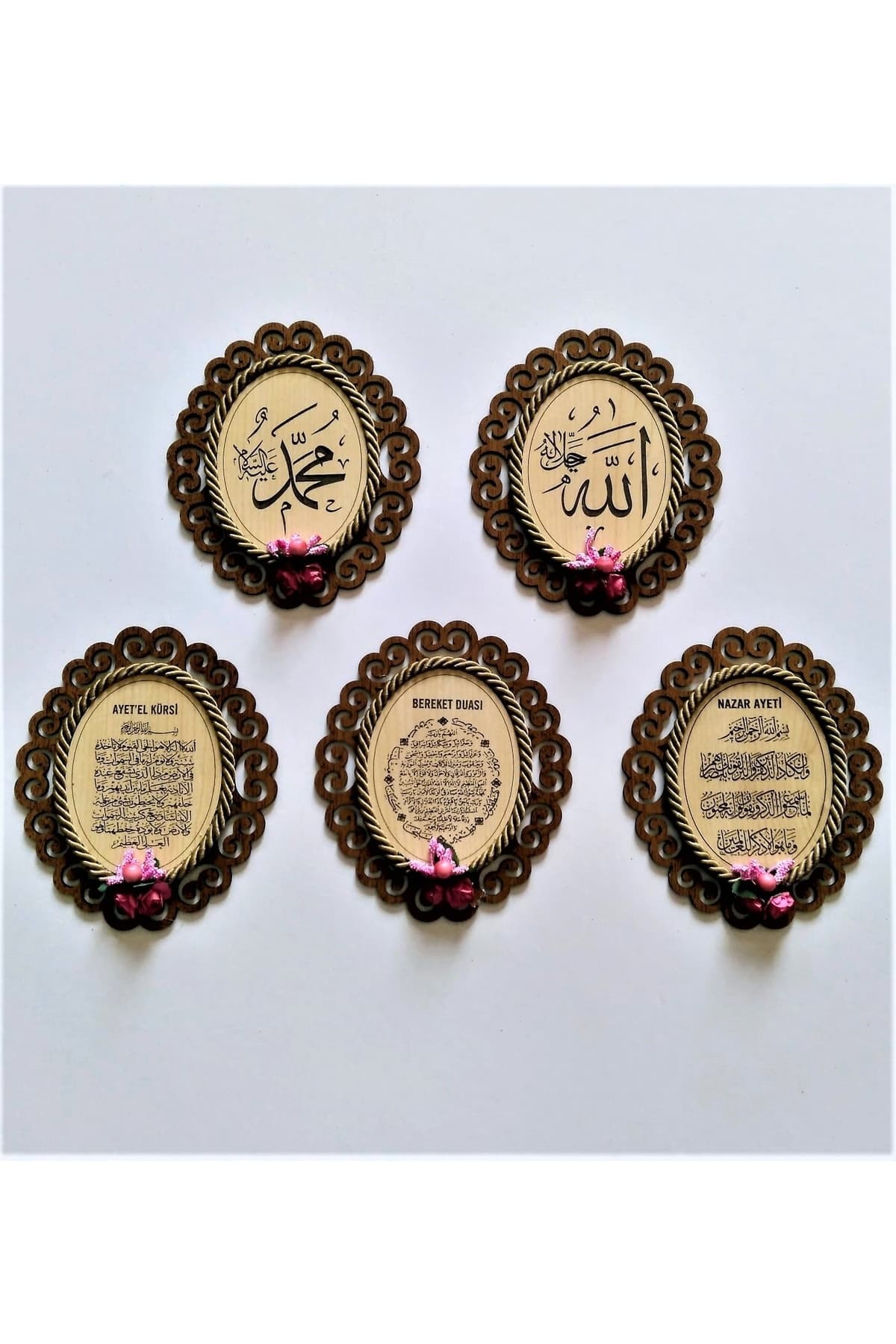 Otantik Hediyelik 5 'li Allah & Hz. Muhammed&ayet'el Kürsi&nazar Duası&bereket Duası