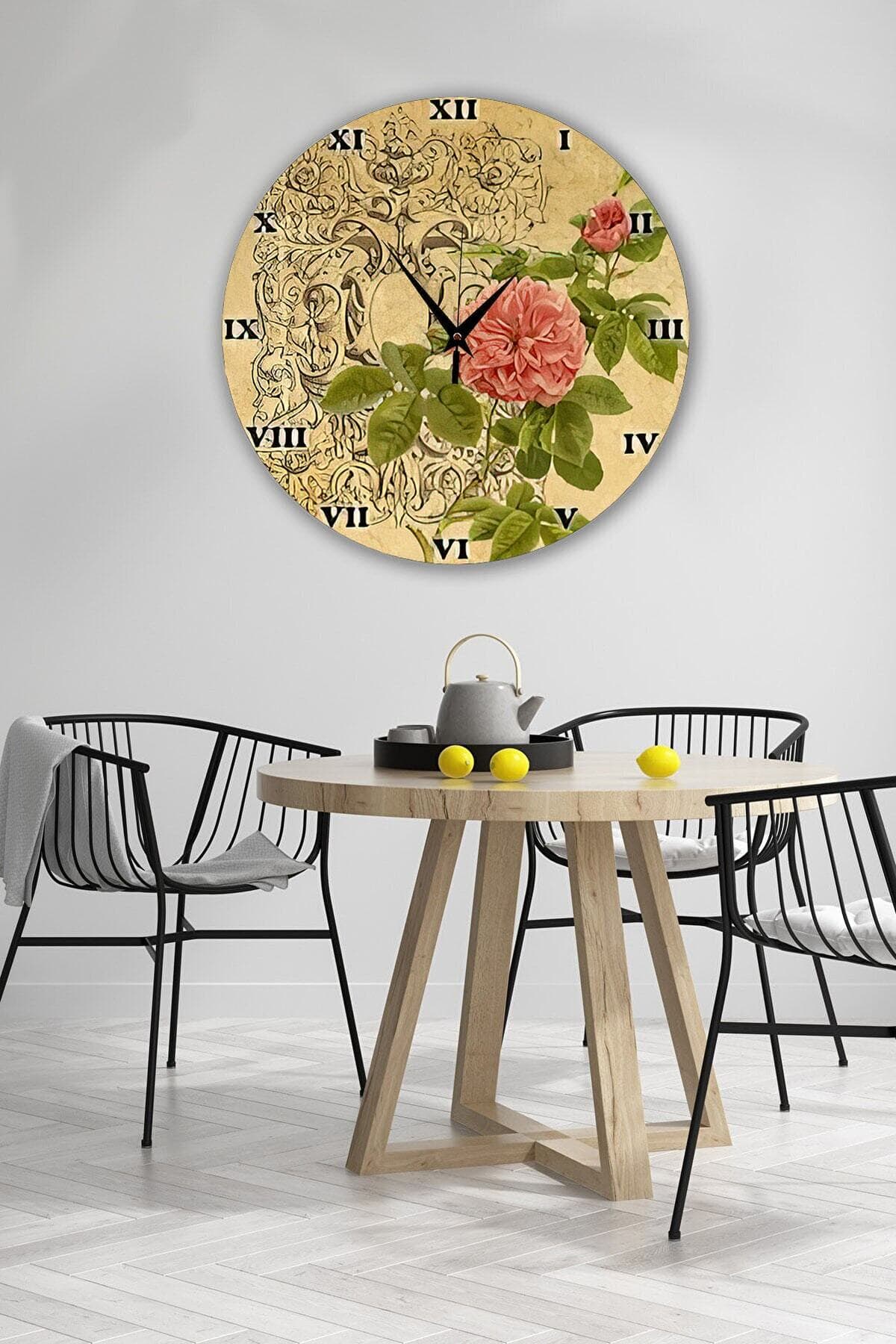 Bilge Retro Tasarımlı Duvar Saati 35x35cm - Detay