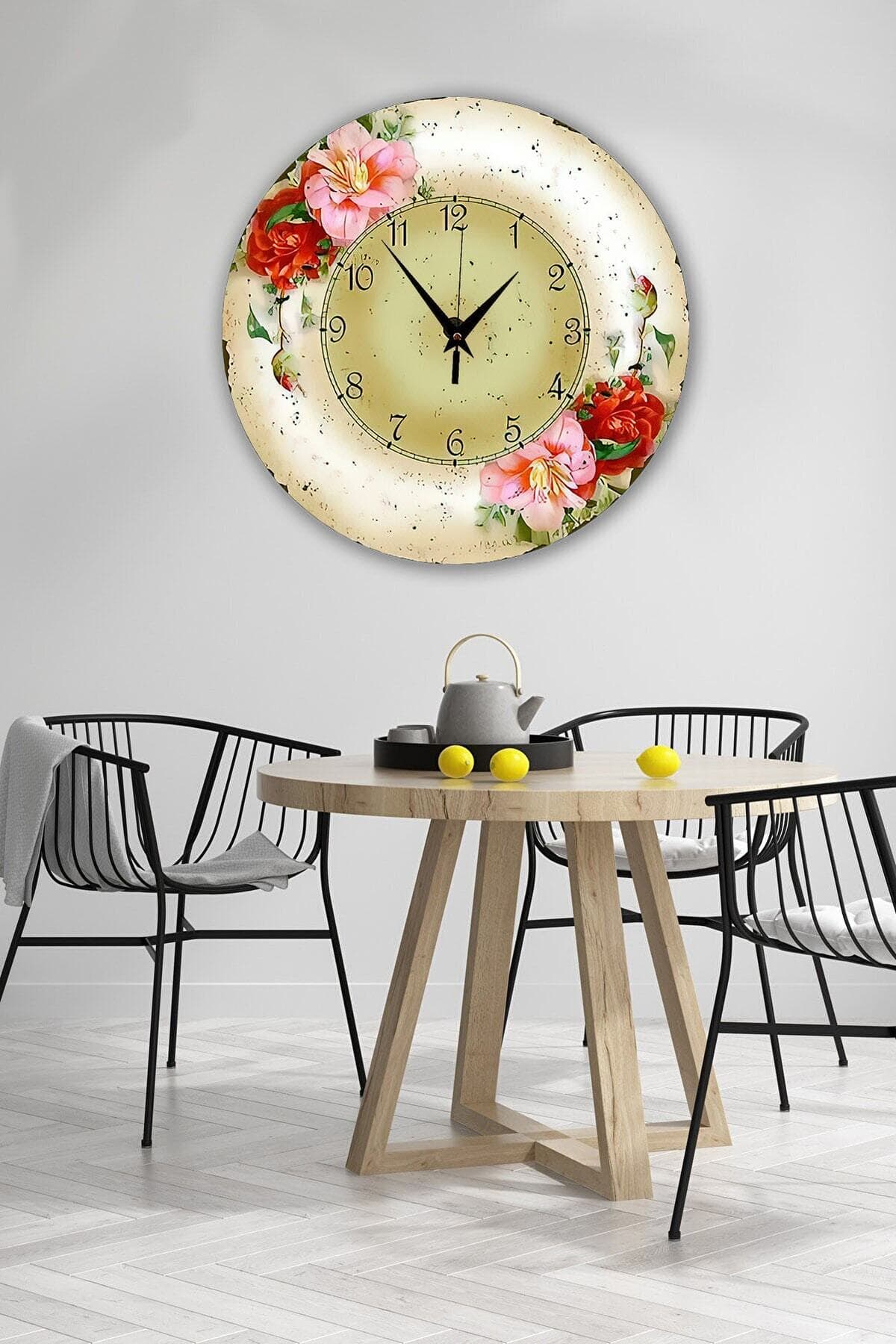 Bilge Retro Tasarımlı Duvar Saati 35x35cm - Detay