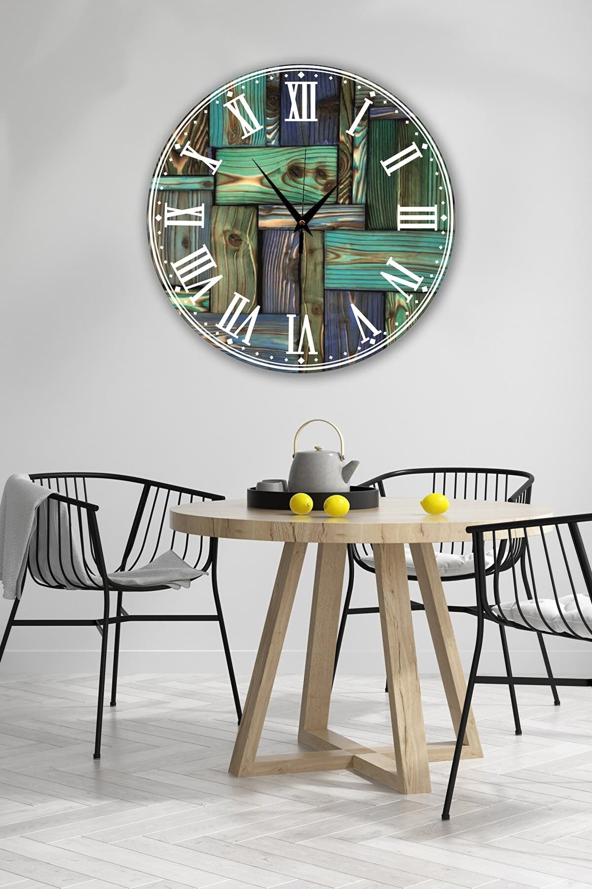 Bilge Retro Tasarımlı Duvar Saati 40x40cm