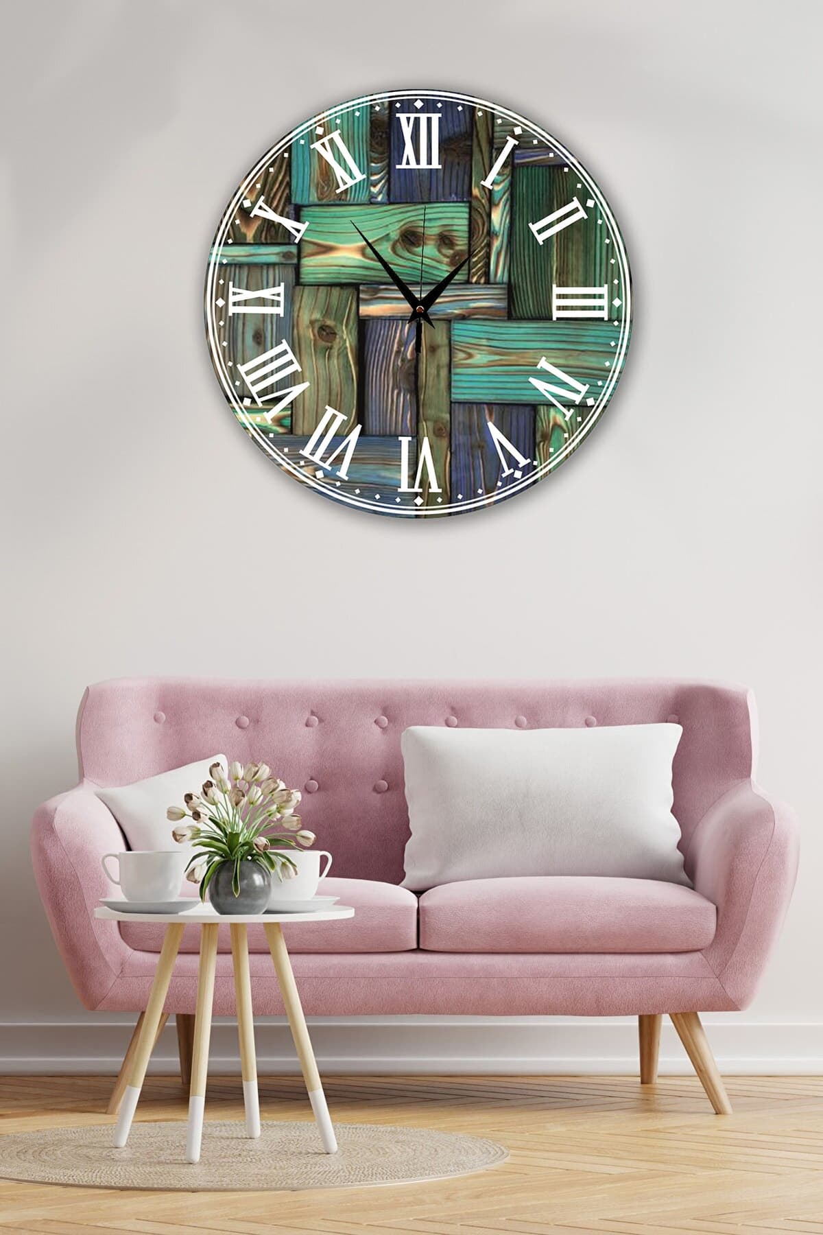 Bilge Retro Tasarımlı Duvar Saati 40x40cm - Detay