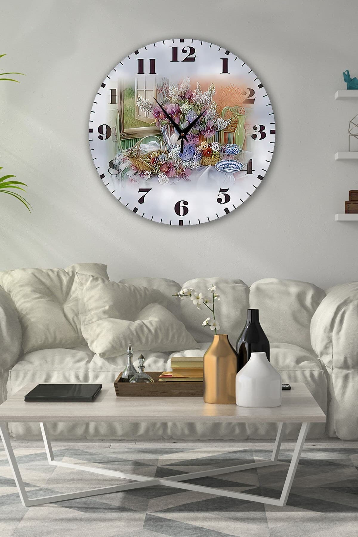 Bilge Retro Tasarımlı Duvar Saati 35x35cm