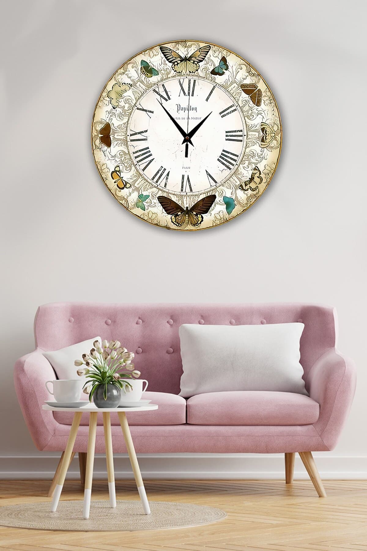 Bilge Retro Tasarımlı Duvar Saati 35x35cm