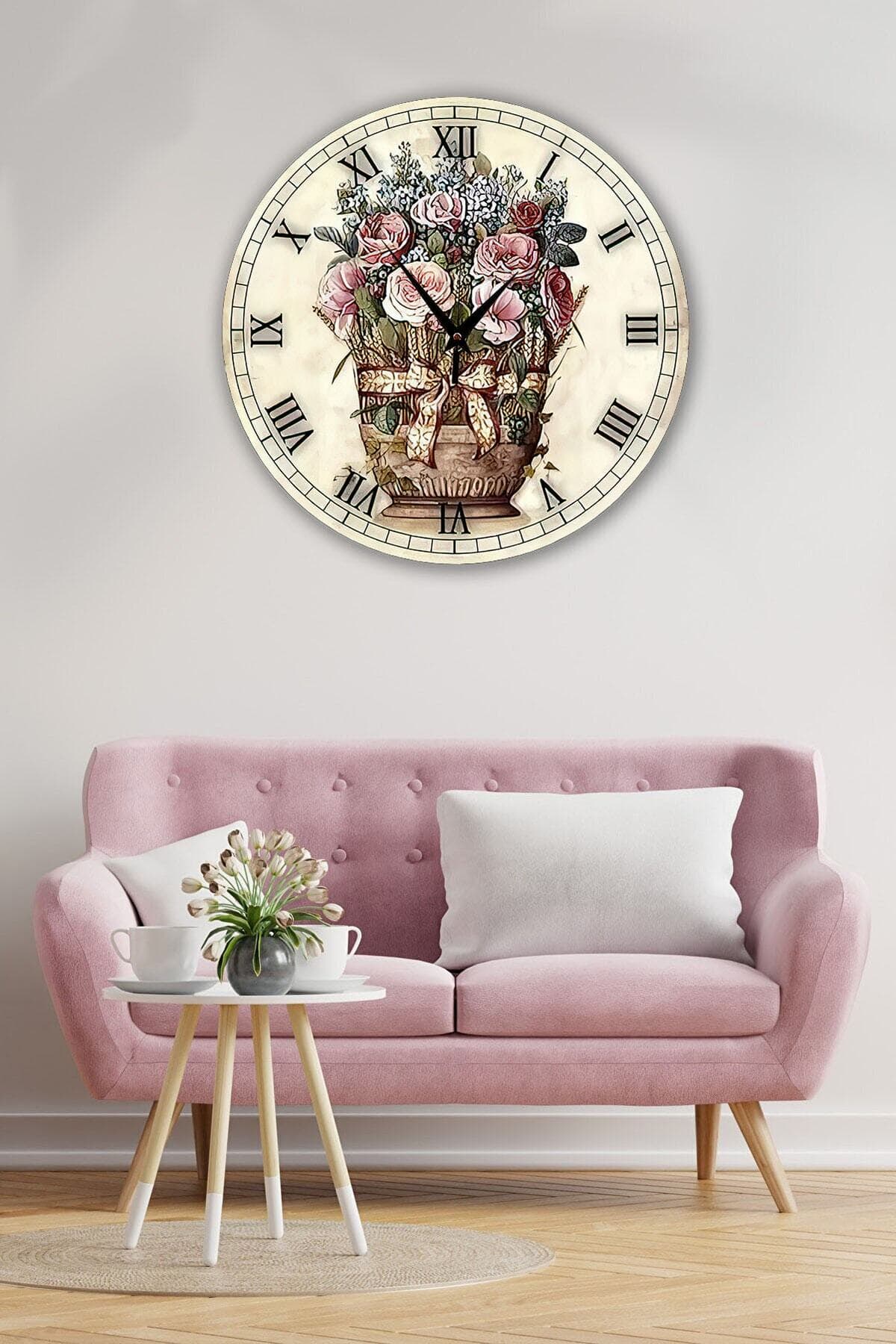 Bilge Retro Tasarımlı Duvar Saati 35x35cm