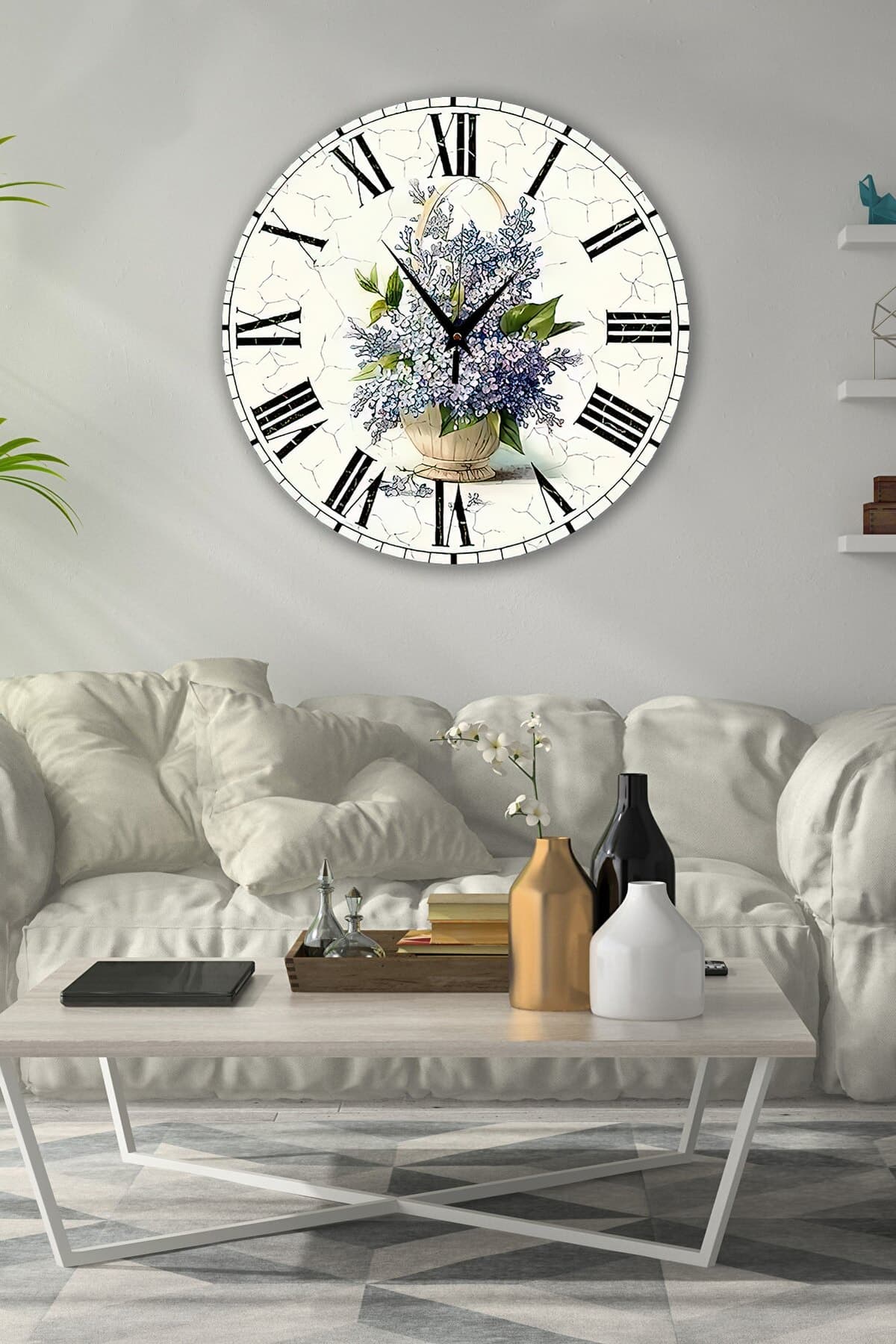 Bilge Retro Tasarımlı Duvar Saati 35x35cm - Detay