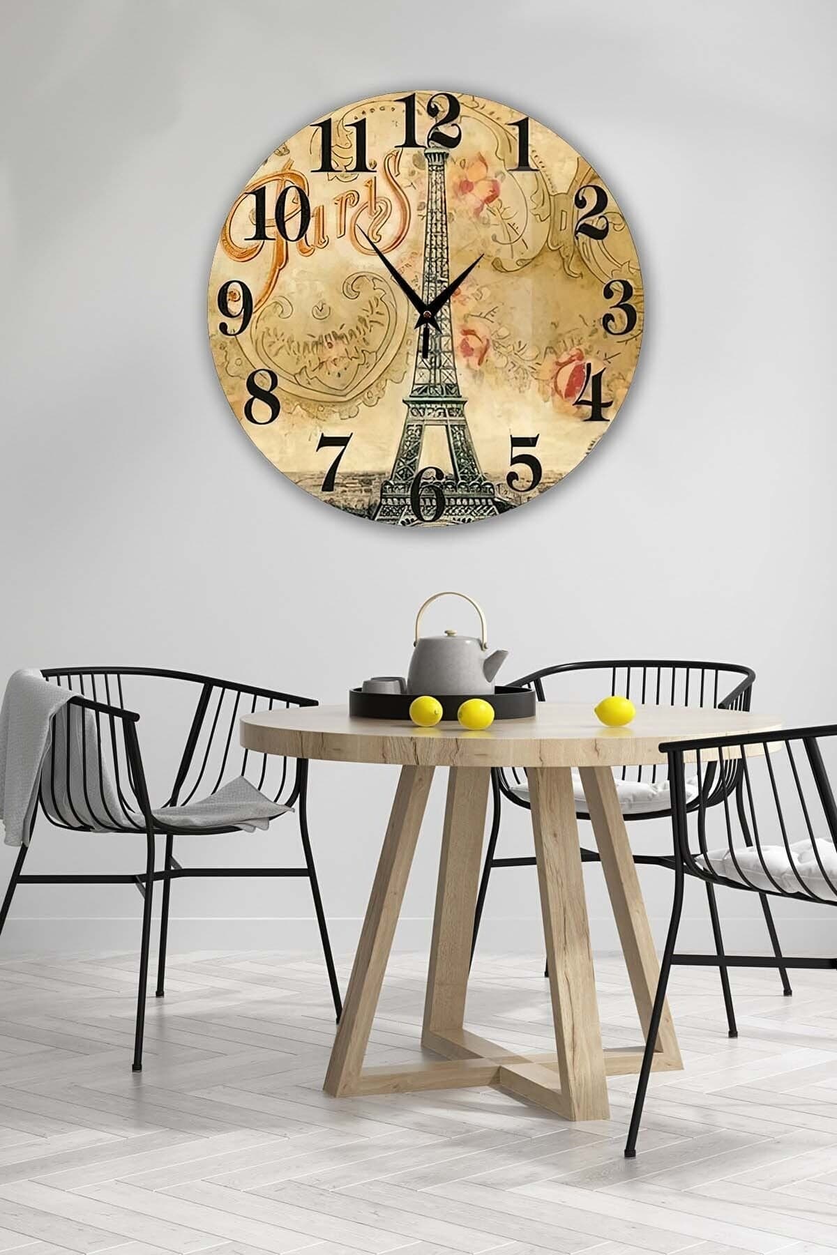 Bilge Retro Tasarımlı Duvar Saati 35x35cm