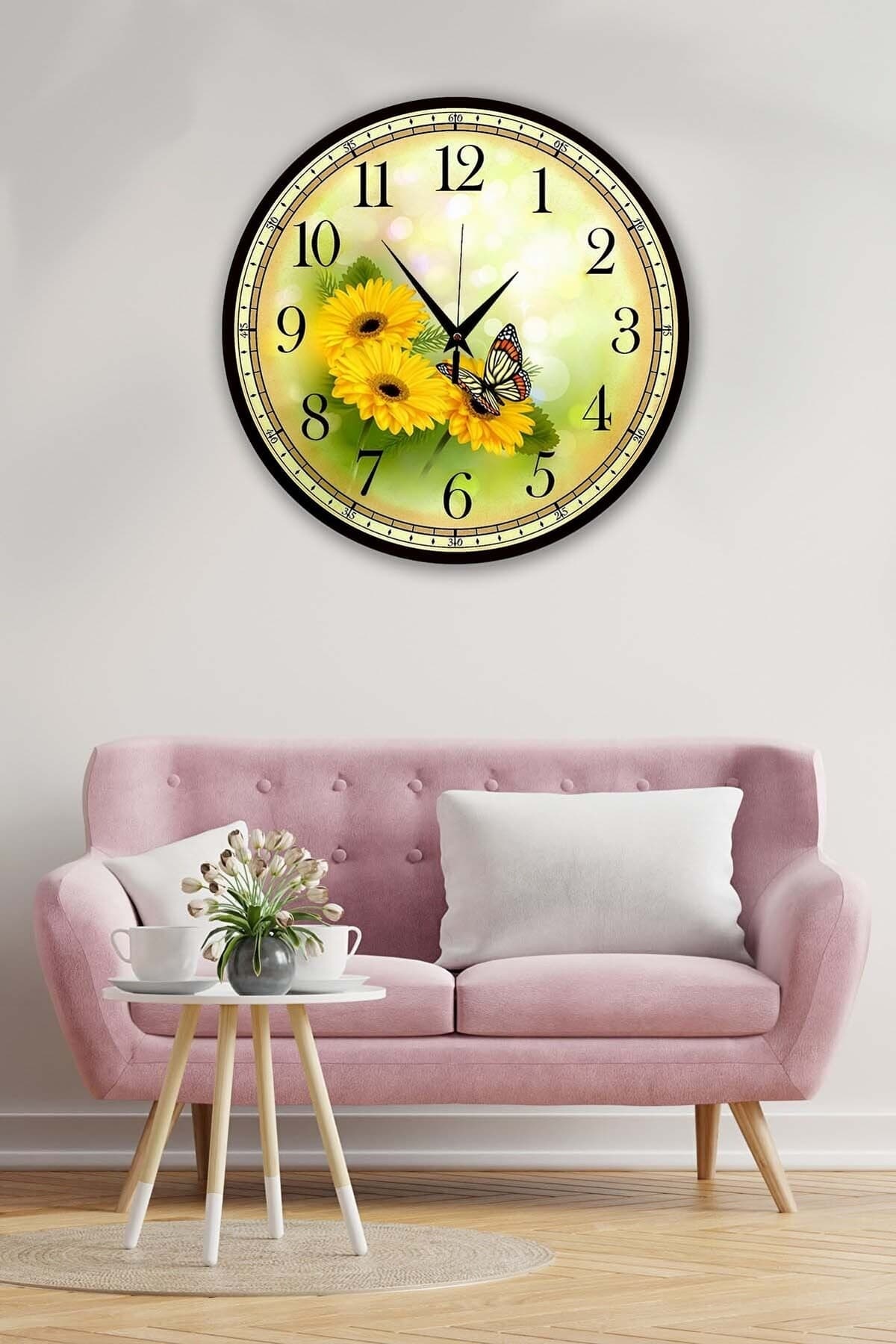 Bilge Retro Tasarımlı Duvar Saati 35x35cm - Detay