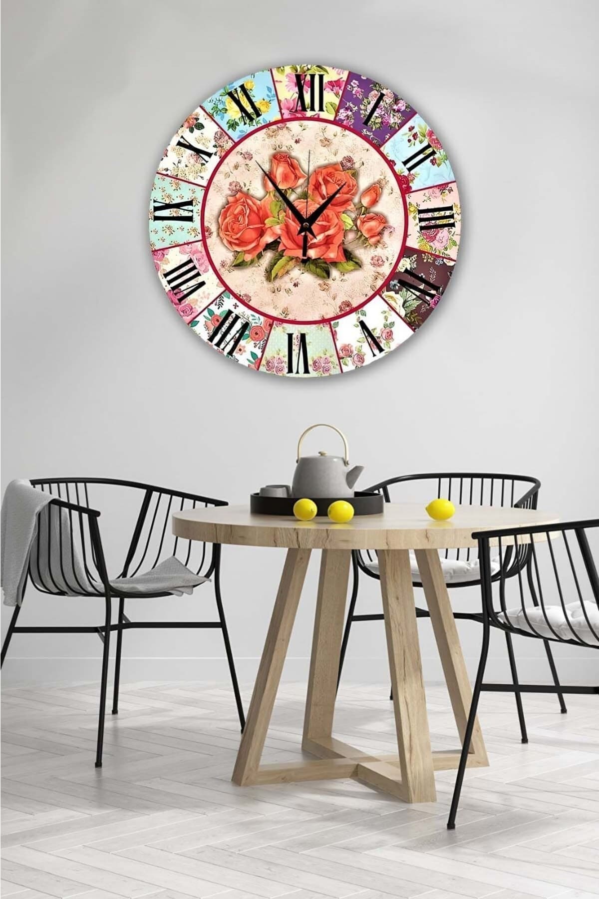 Bilge Retro Tasarımlı Duvar Saati 40x40cm