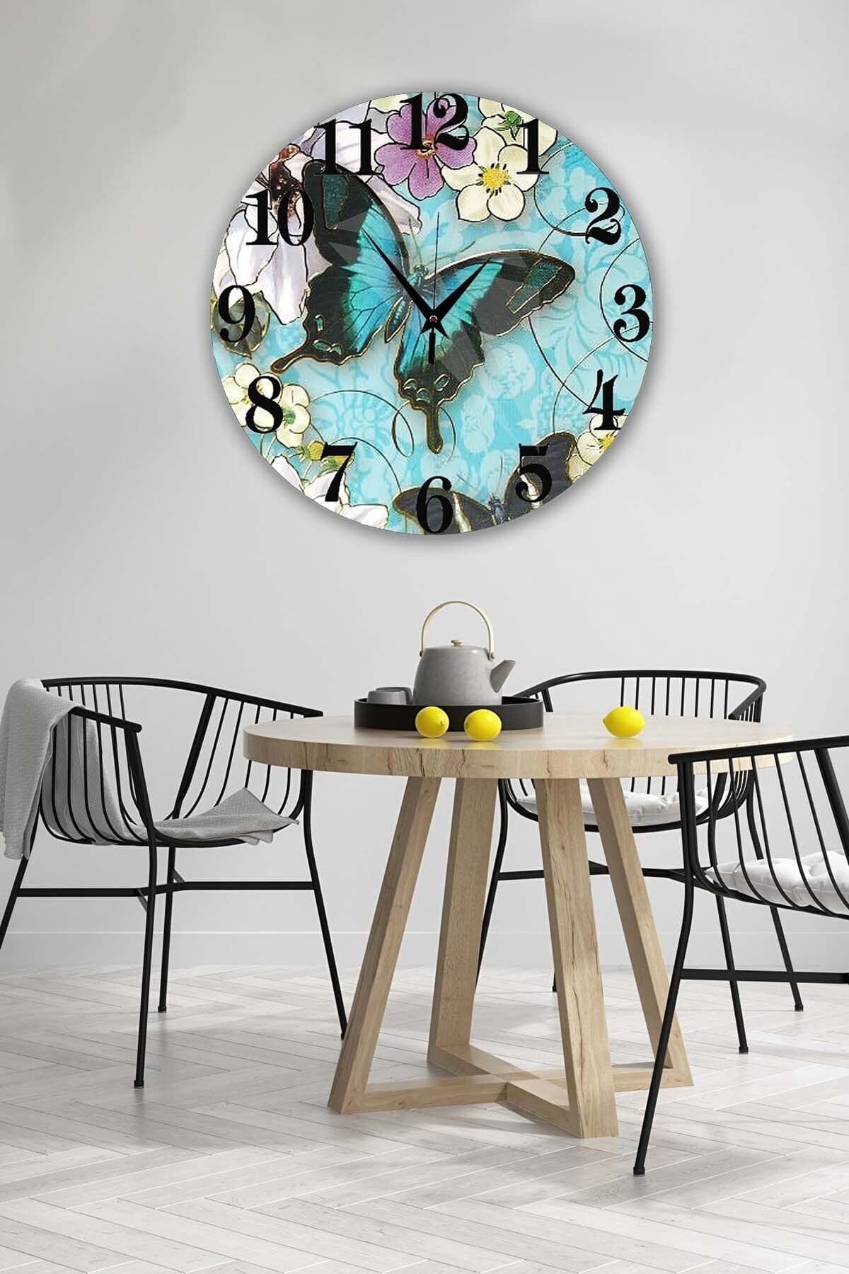 Bilge Retro Tasarımlı Duvar Saati 35x35cm - Detay