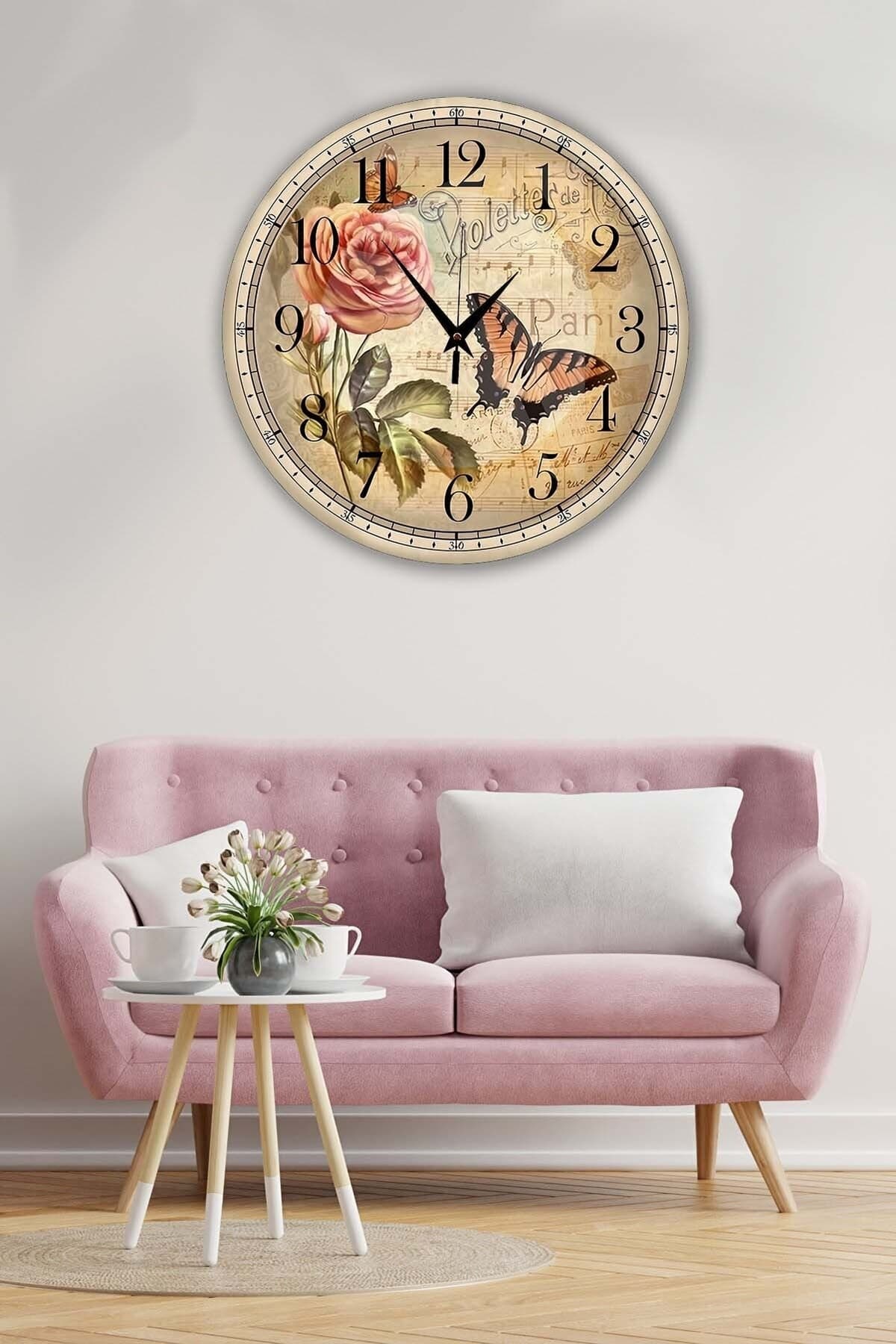 Bilge Retro Tasarımlı Duvar Saati 40x40cm
