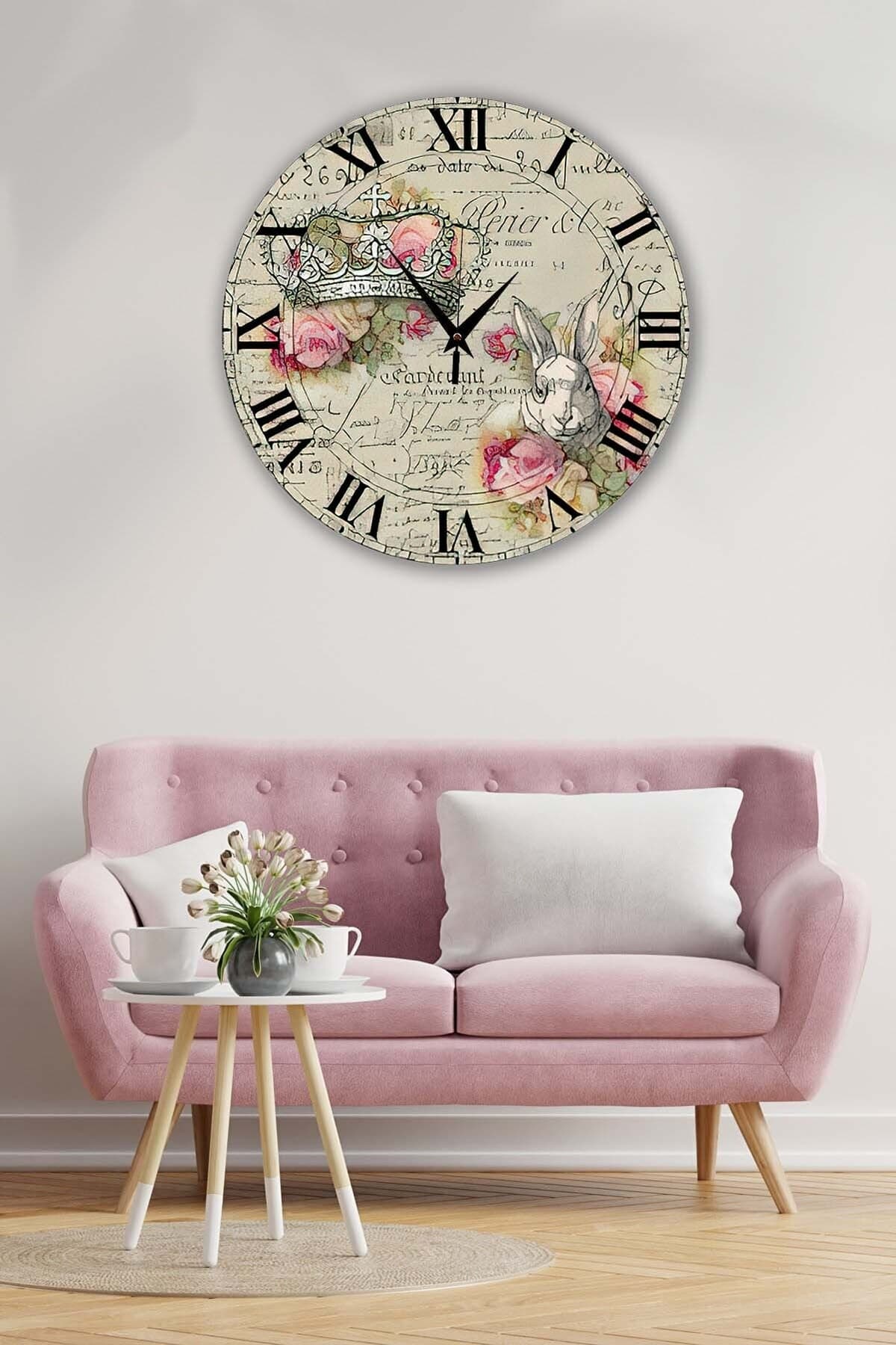 Bilge Retro Tasarımlı Duvar Saati 35x35cm