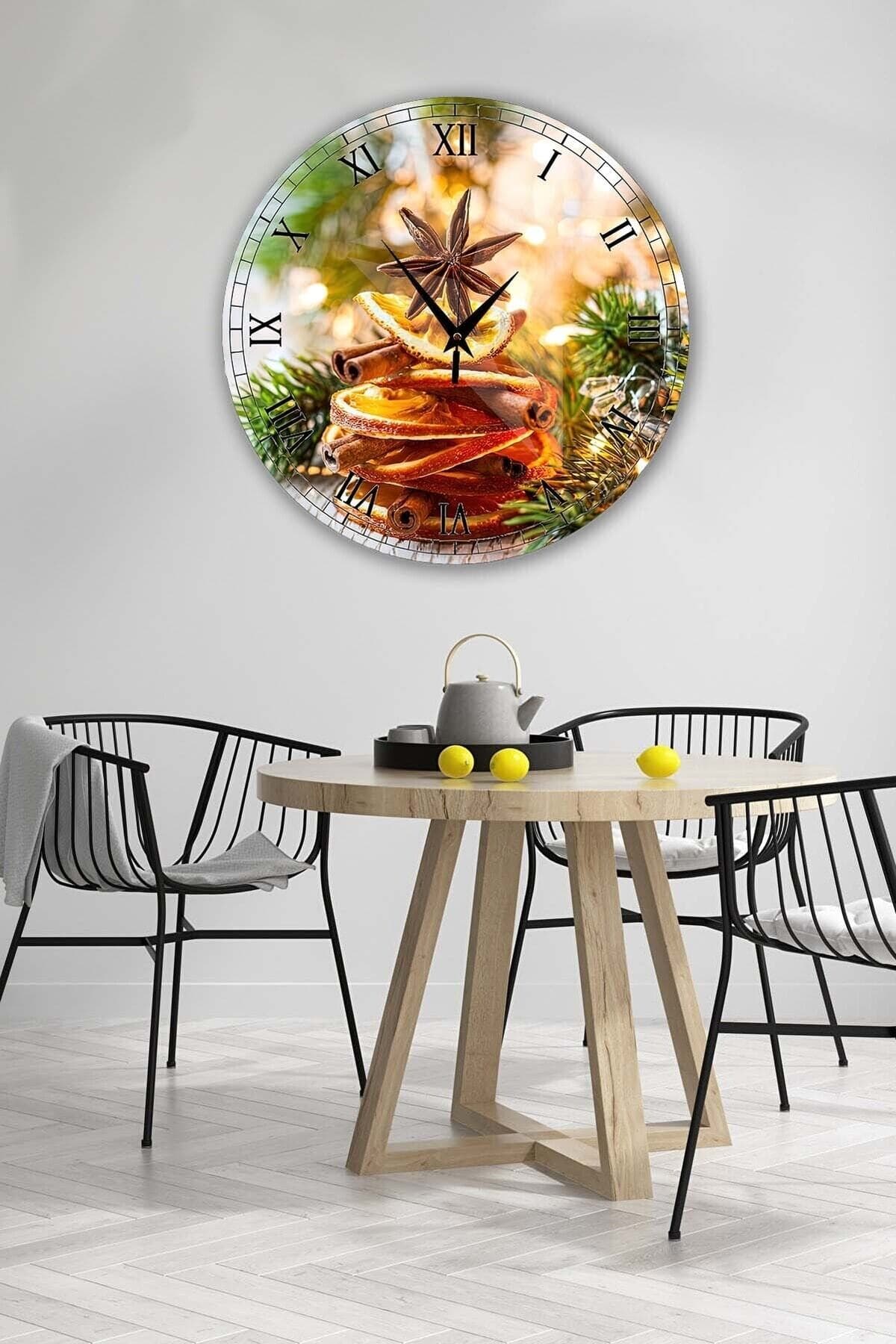 Bilge Retro Tasarımlı Duvar Saati 35x35cm - Detay