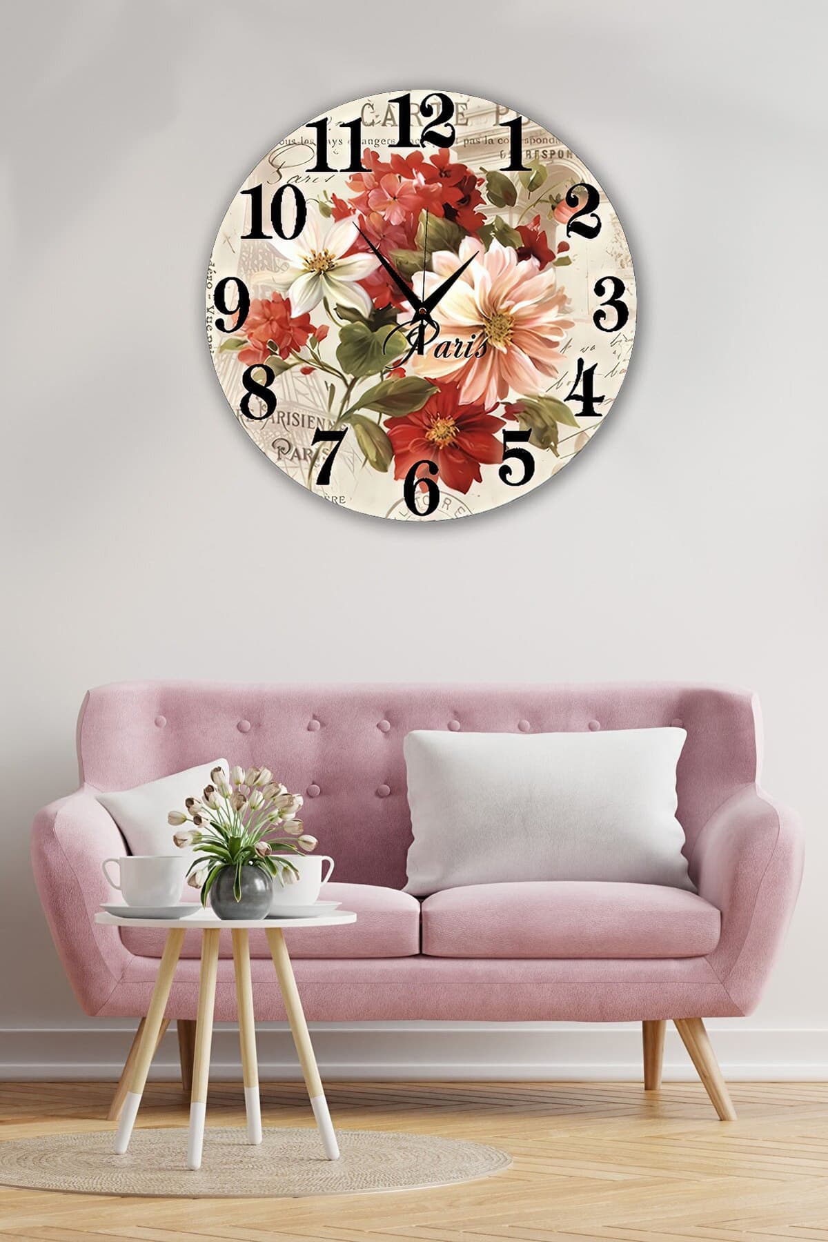 Bilge Retro Tasarımlı Duvar Saati 35x35cm