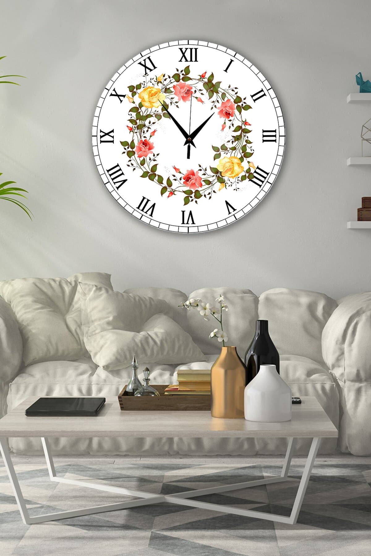 Bilge Retro Tasarımlı Duvar Saati 35x35cm
