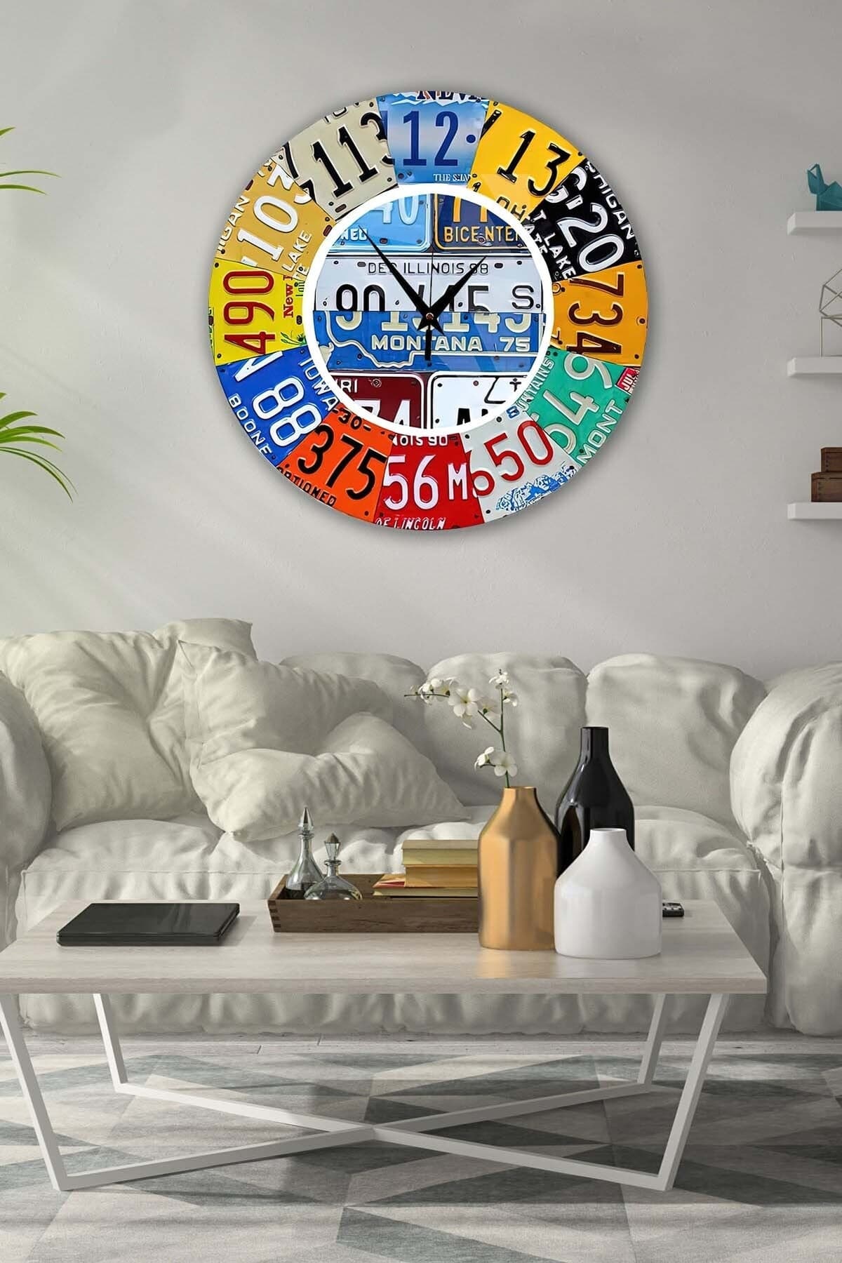 Bilge Retro Tasarımlı Duvar Saati 40x40cm