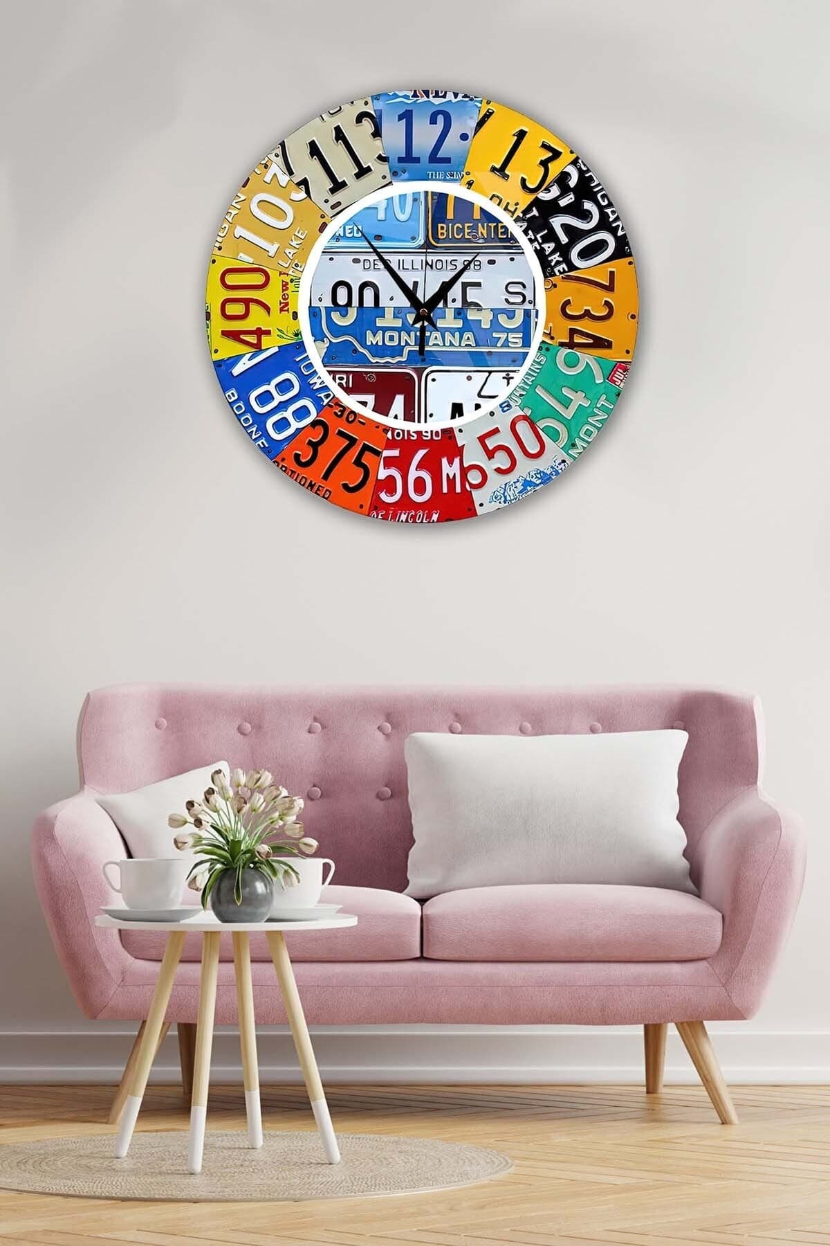 Bilge Retro Tasarımlı Duvar Saati 40x40cm - Detay