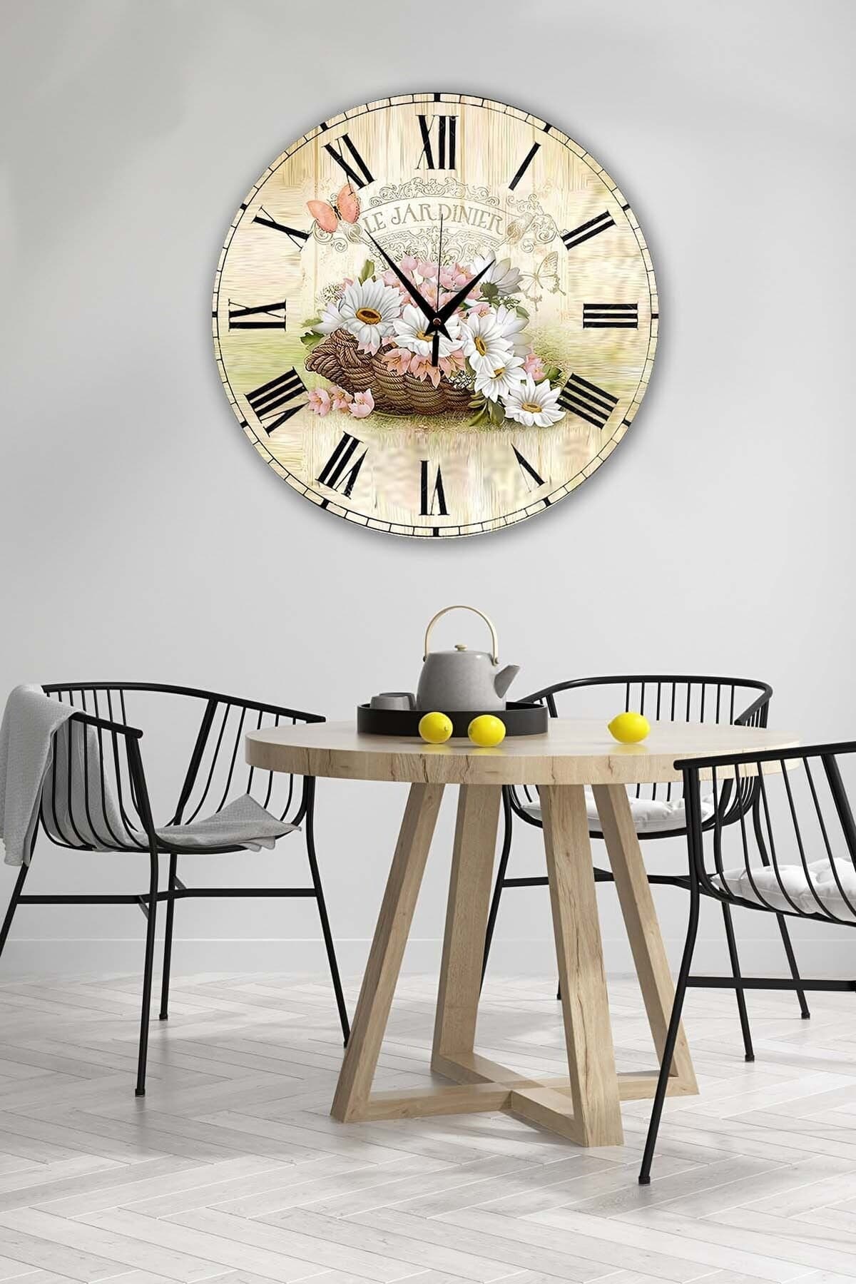 Bilge Retro Tasarımlı Duvar Saati 40x40cm - Detay