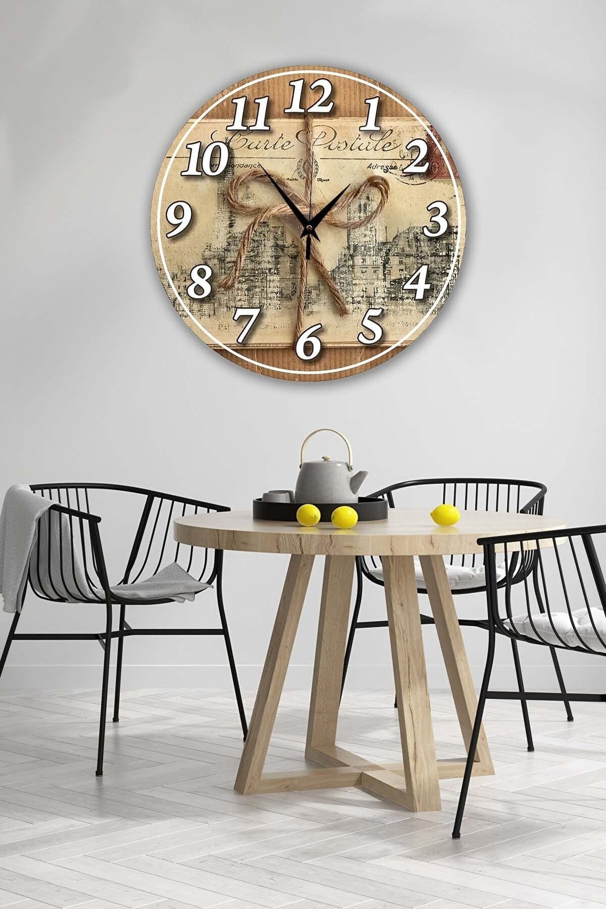 Bilge Retro Tasarımlı Duvar Saati 40x40cm