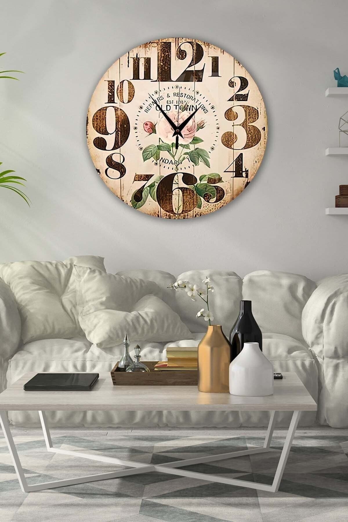 Bilge Retro Tasarımlı Duvar Saati 35x35cm