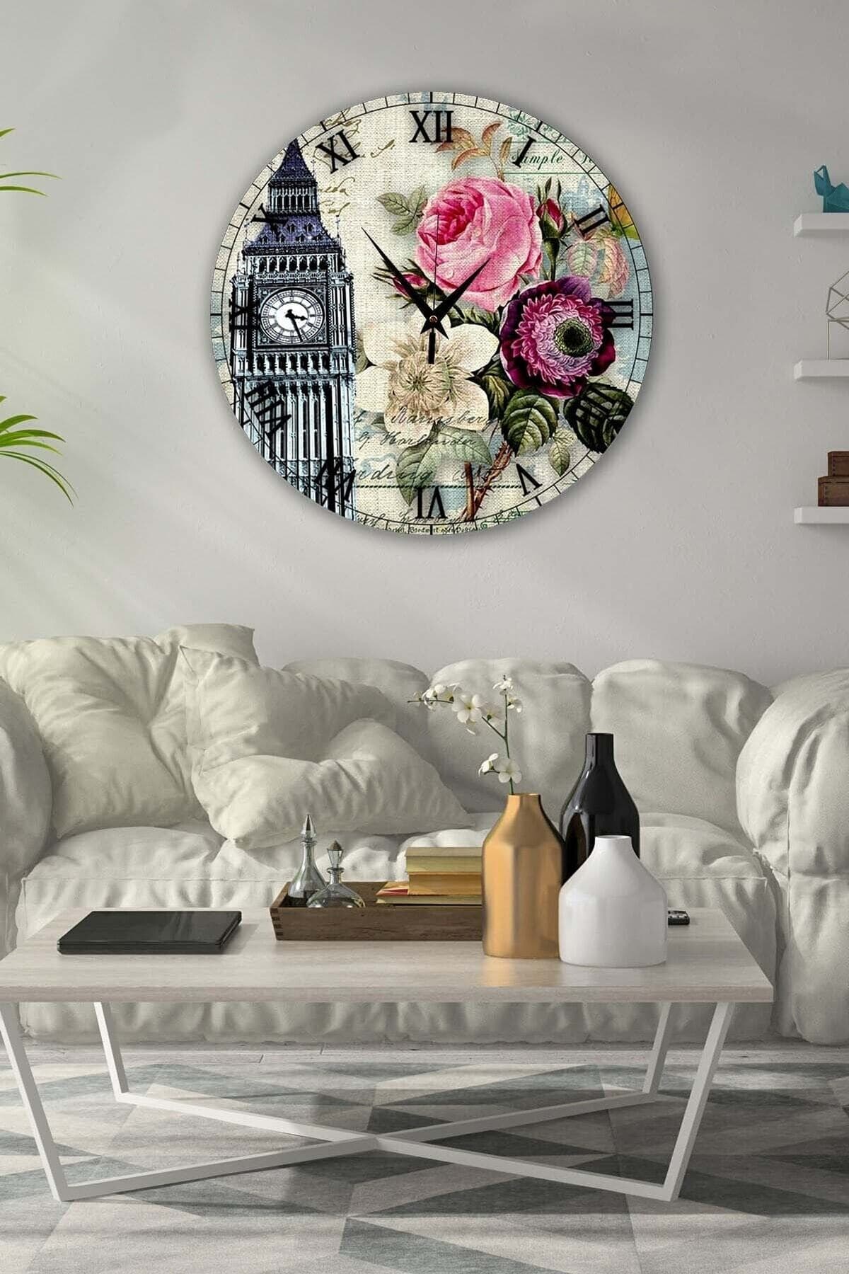 Bilge Retro Tasarımlı Duvar Saati 35x35cm