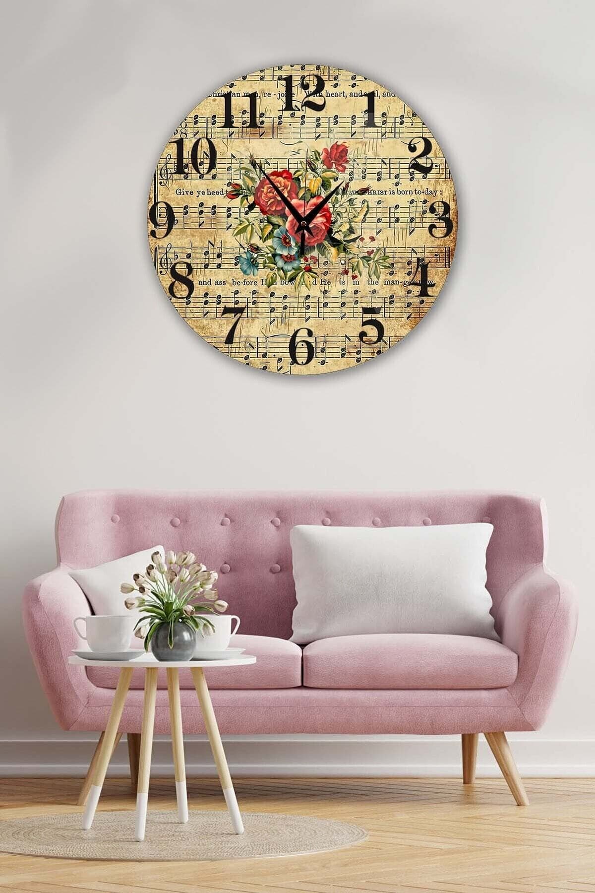 Bilge Retro Tasarımlı Duvar Saati 35x35cm