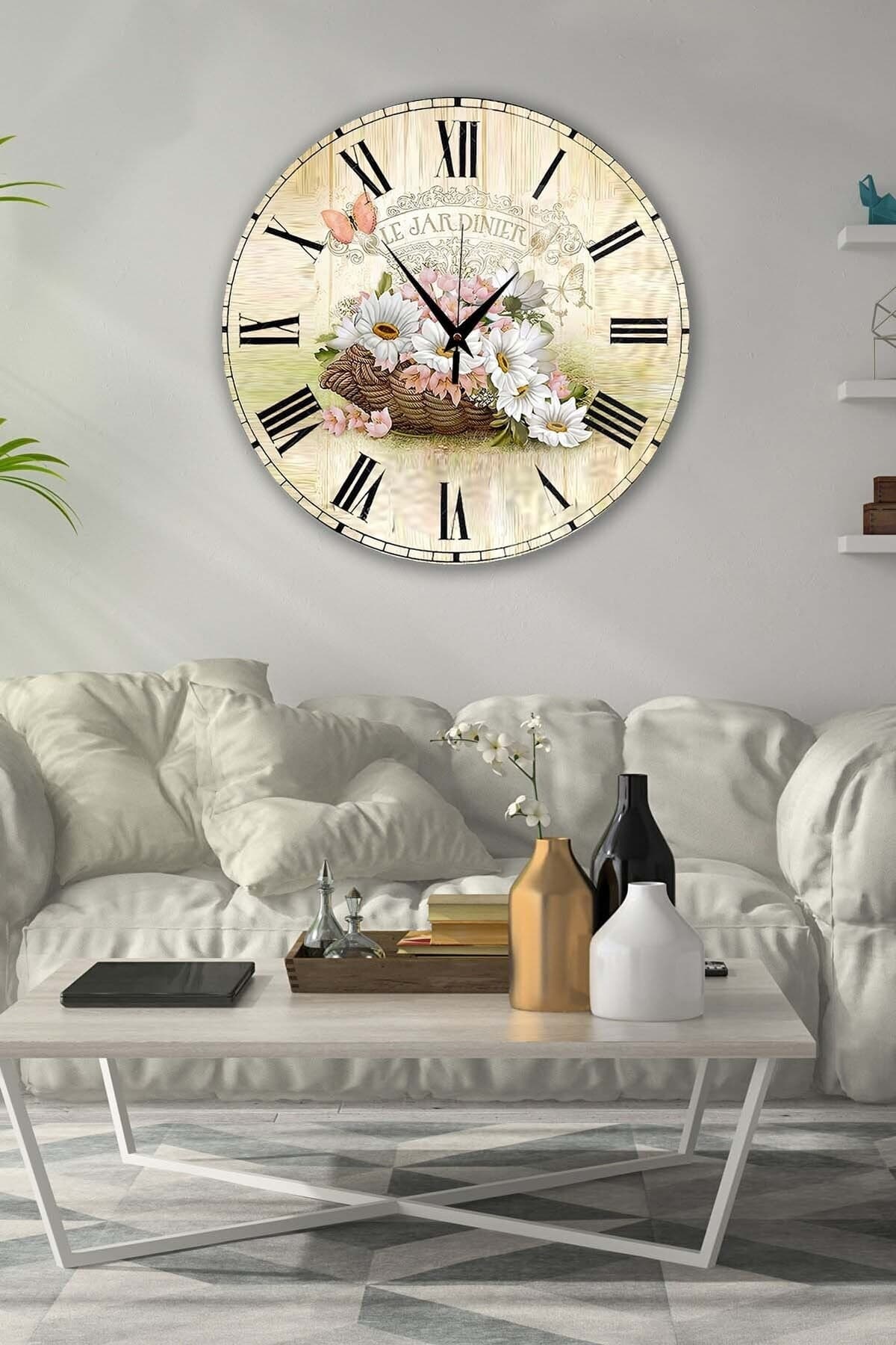 Bilge Retro Tasarımlı Duvar Saati 35x35cm - Detay