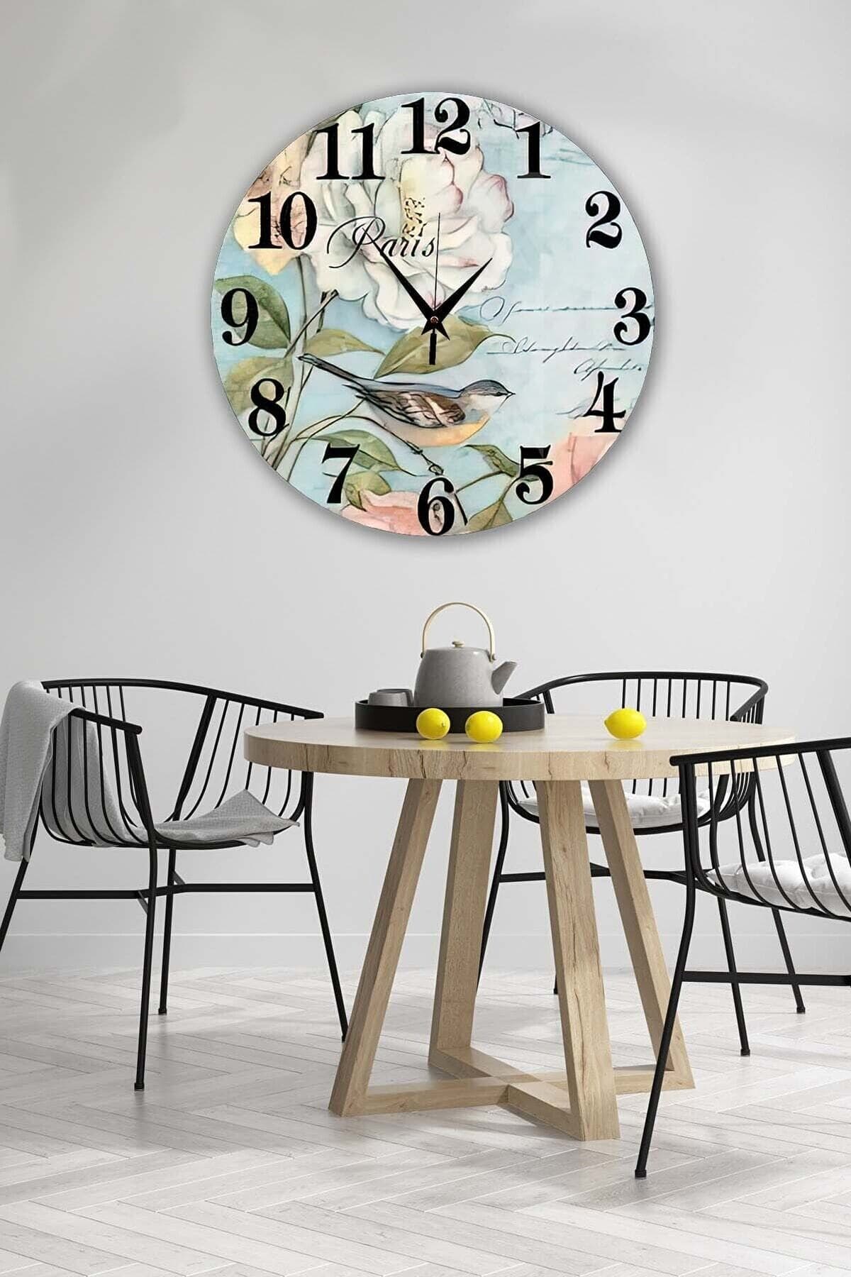 Bilge Retro Tasarımlı Duvar Saati 40x40cm - Detay