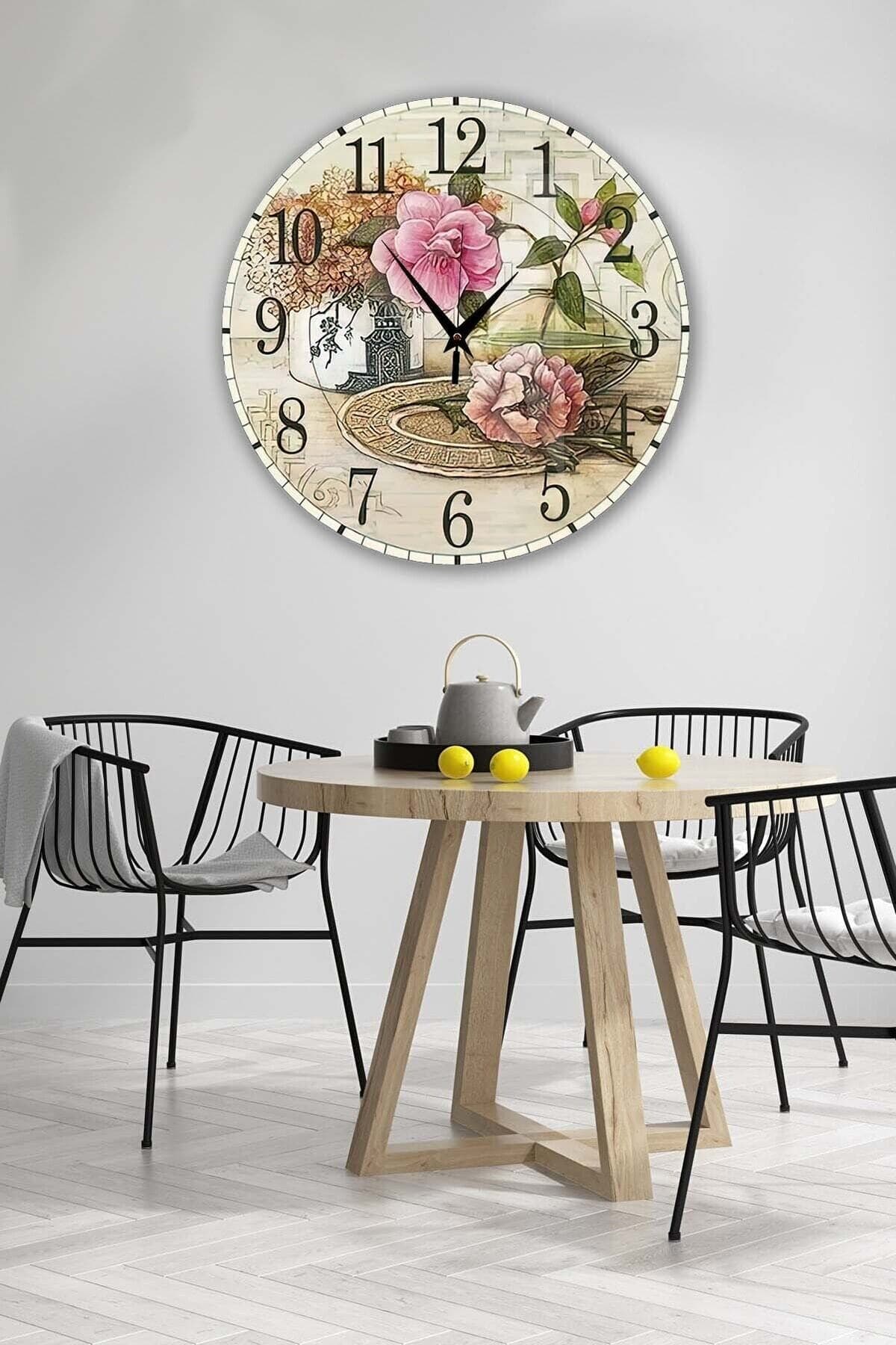 Bilge Retro Tasarımlı Duvar Saati 40x40cm - Detay