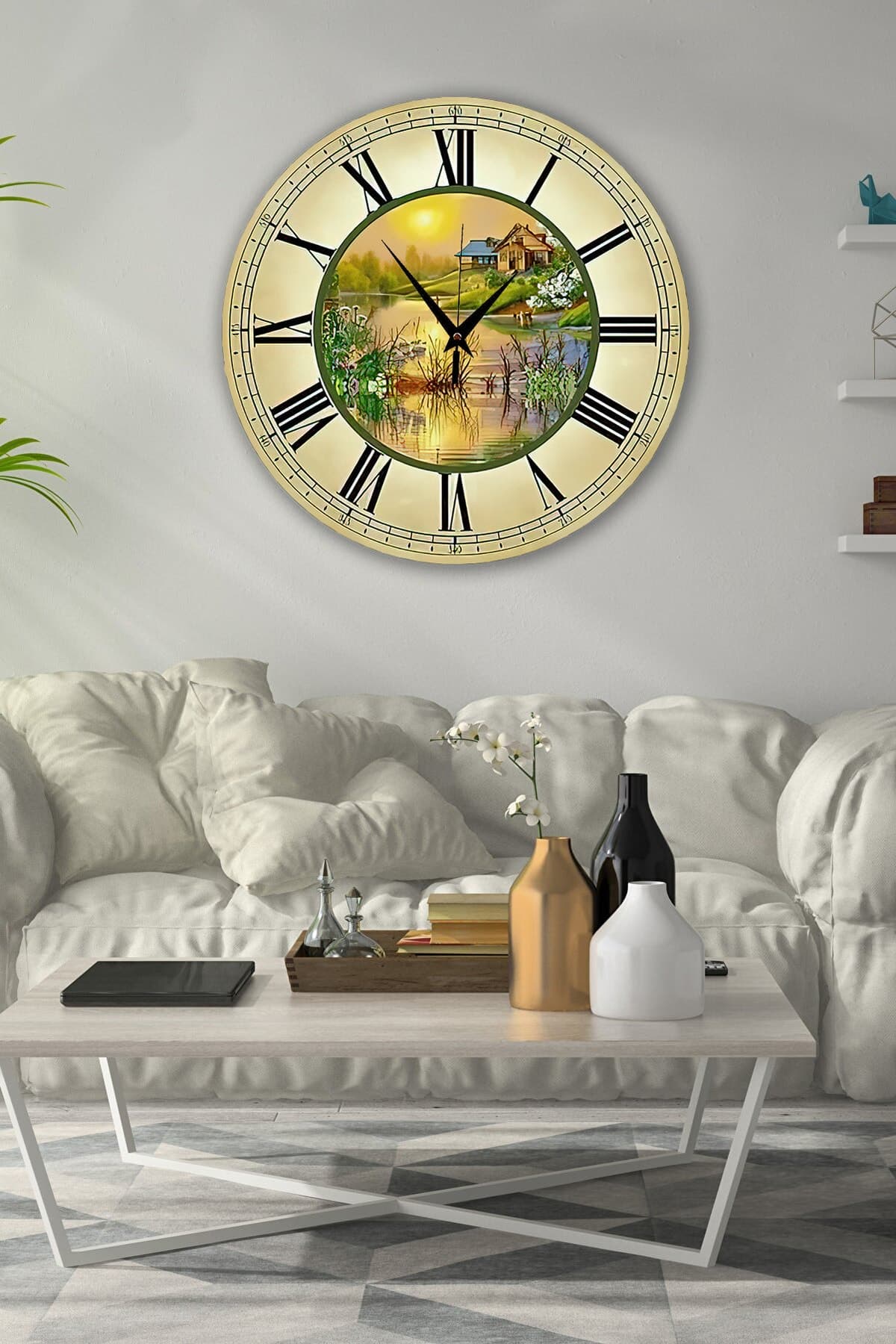Bilge Retro Tasarımlı Duvar Saati 35x35cm
