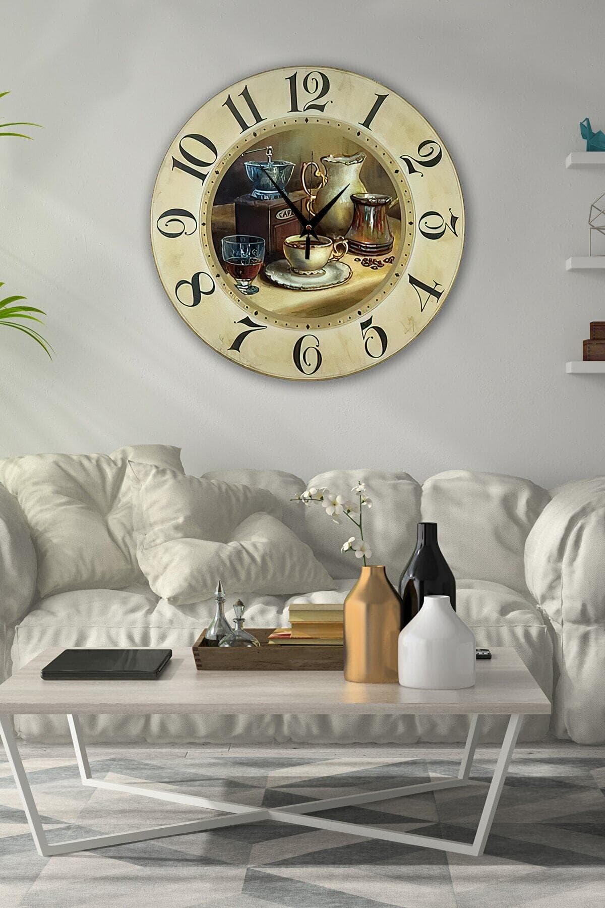 Bilge Retro Tasarımlı Duvar Saati 35x35cm