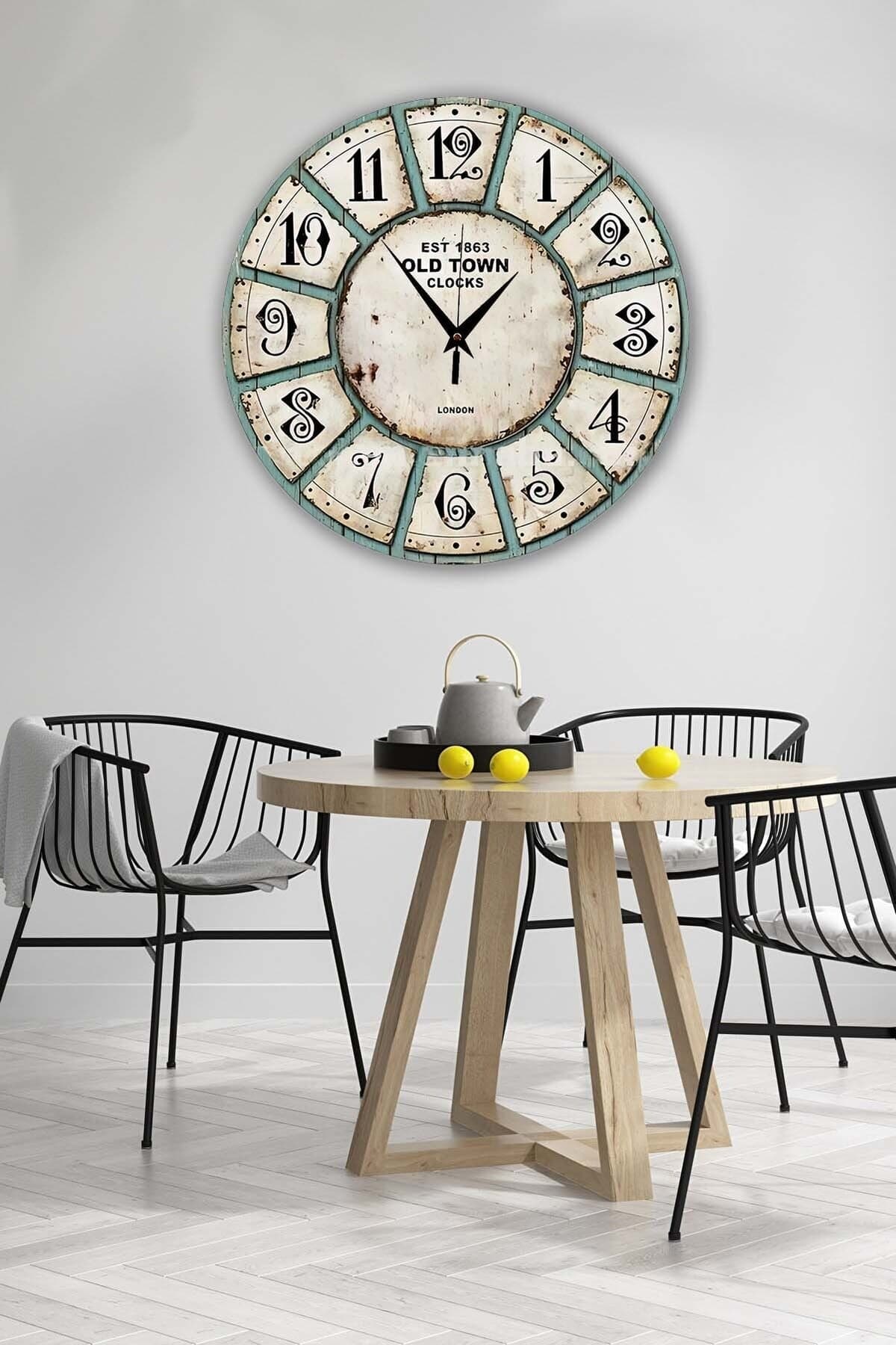 Bilge Retro Tasarımlı Duvar Saati 35x35cm