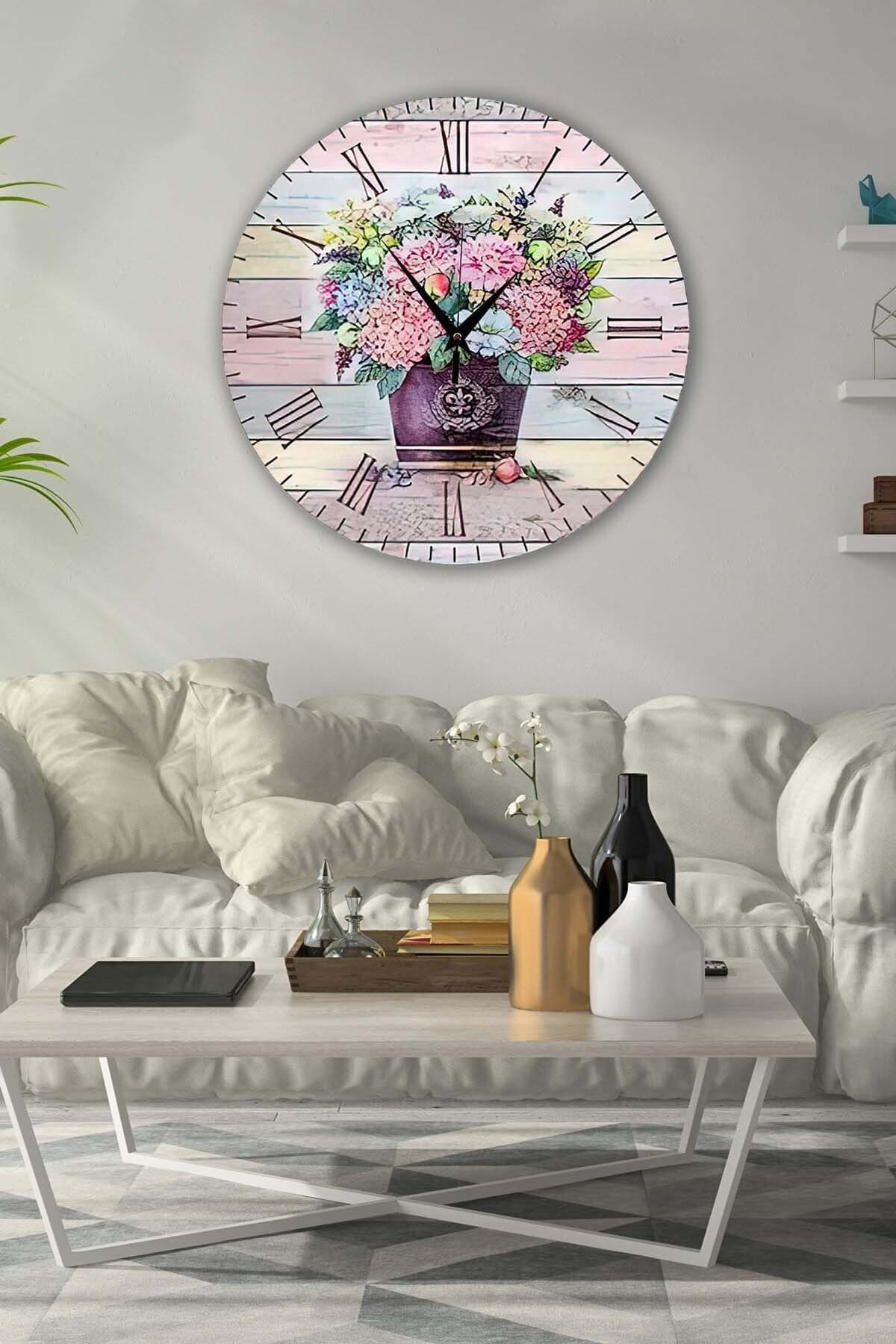 Bilge Retro Tasarımlı Duvar Saati 35x35cm - Detay