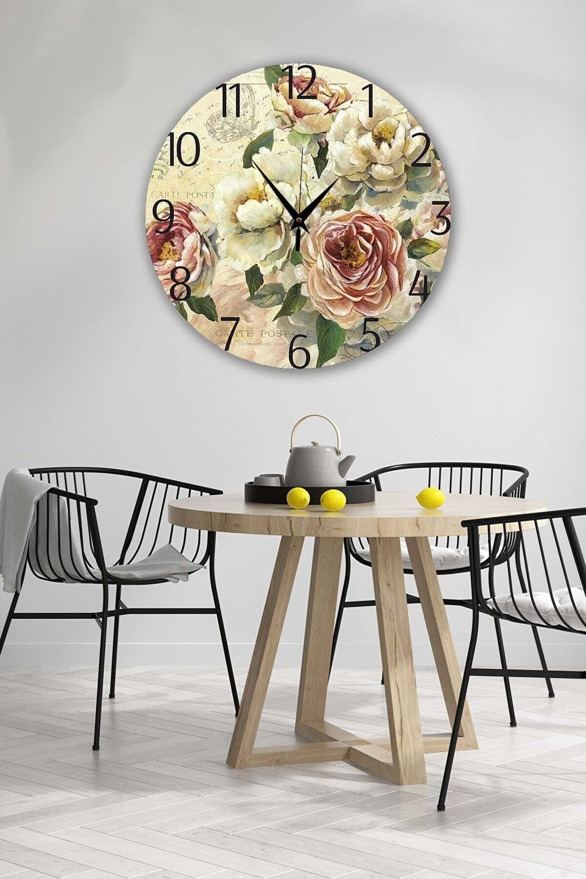 Bilge Retro Tasarımlı Duvar Saati 35 X 35 Cm - Detay