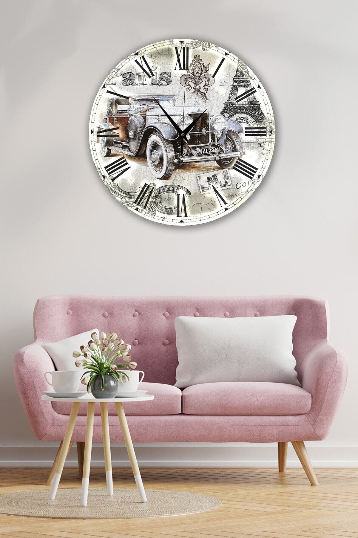 Bilge Retro Tasarımlı Duvar Saati 35 X 35 Cm
