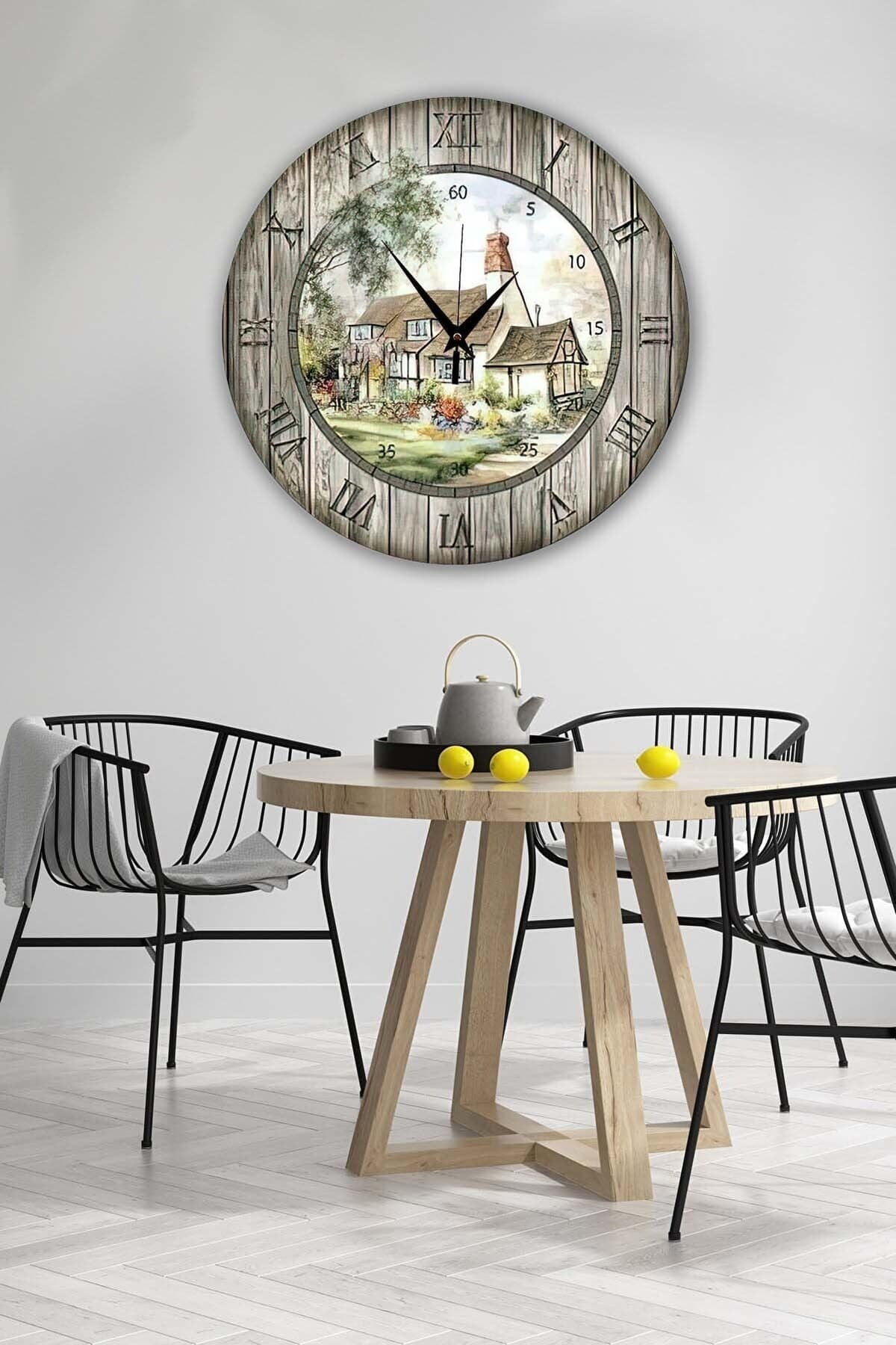 Bilge Retro Tasarımlı Duvar Saati 35 X 35 Cm