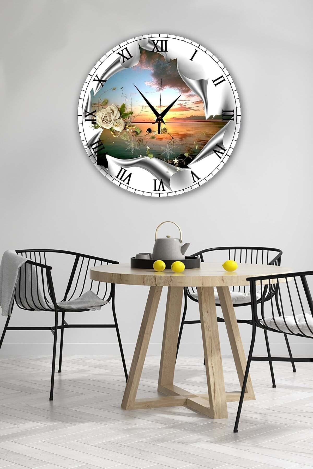 Bilge Retro Tasarımlı Duvar Saati 35 X 35 Cm