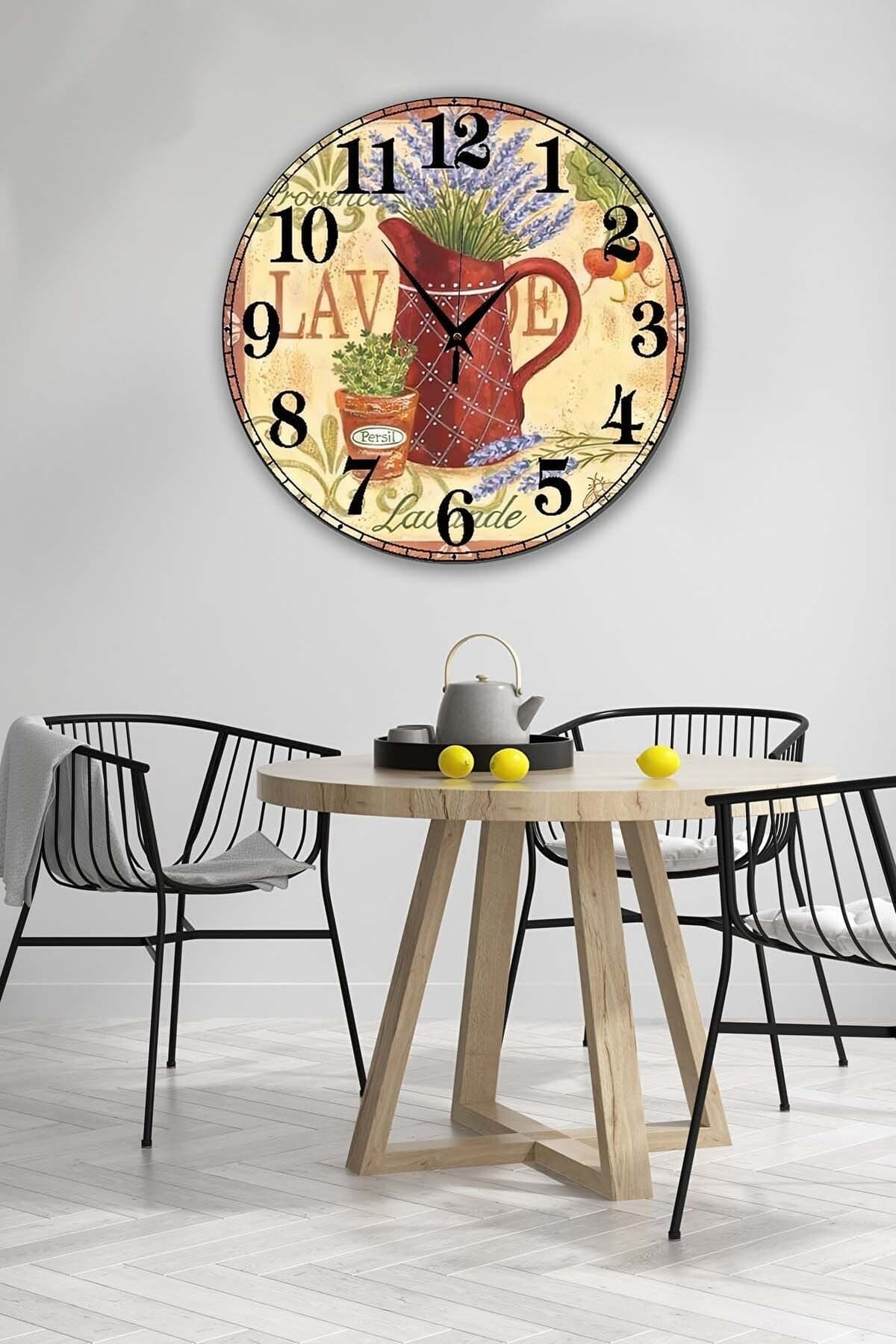 Bilge Retro Tasarımlı Duvar Saati 35 X 35 Cm
