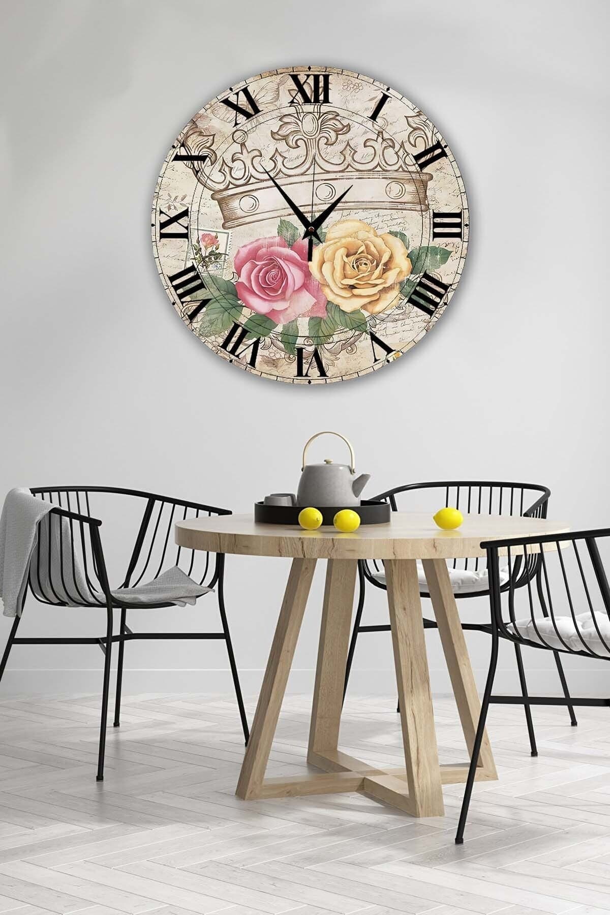 Bilge Retro Tasarımlı Duvar Saati 35 X 35 Cm