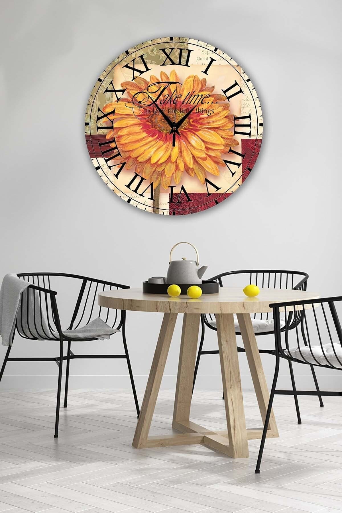 Bilge Retro Tasarımlı Duvar Saati 35 X 35 Cm