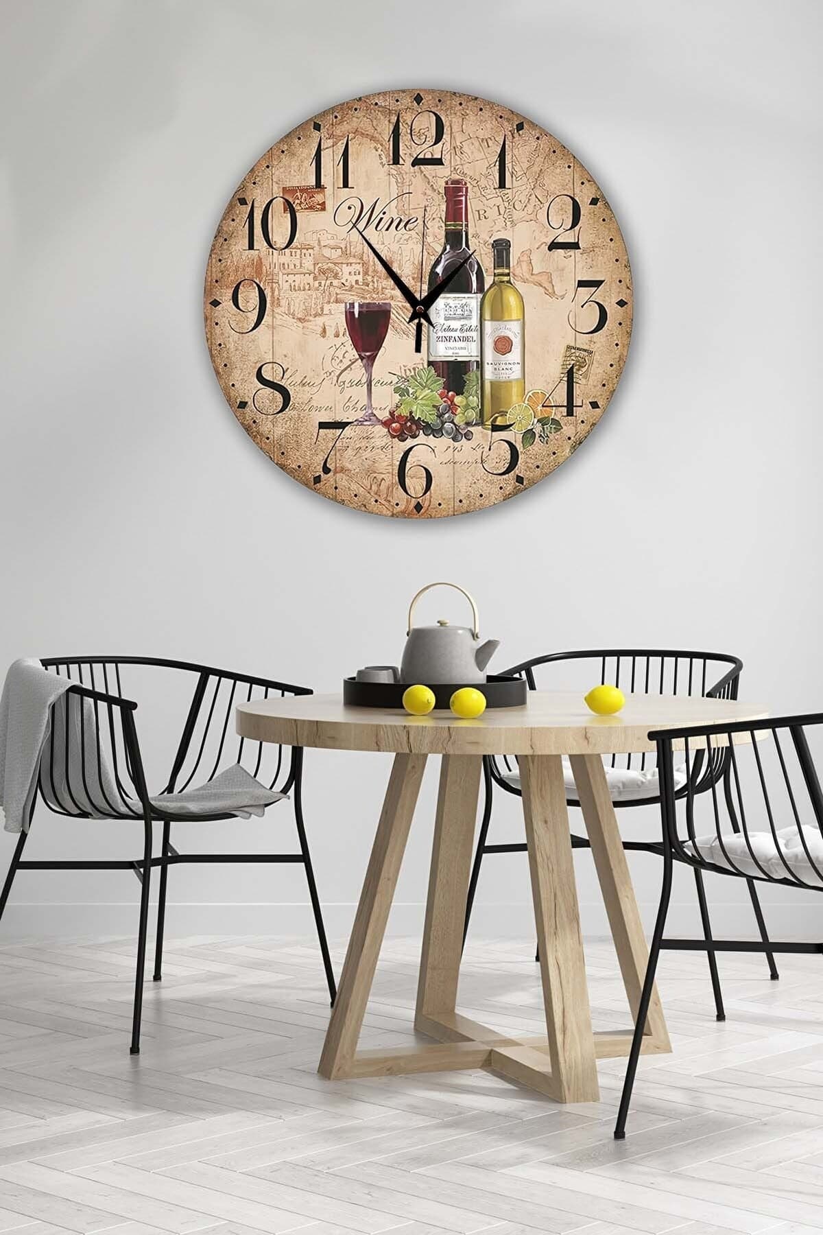 Bilge Retro Tasarımlı Duvar Saati 35 X 35 Cm