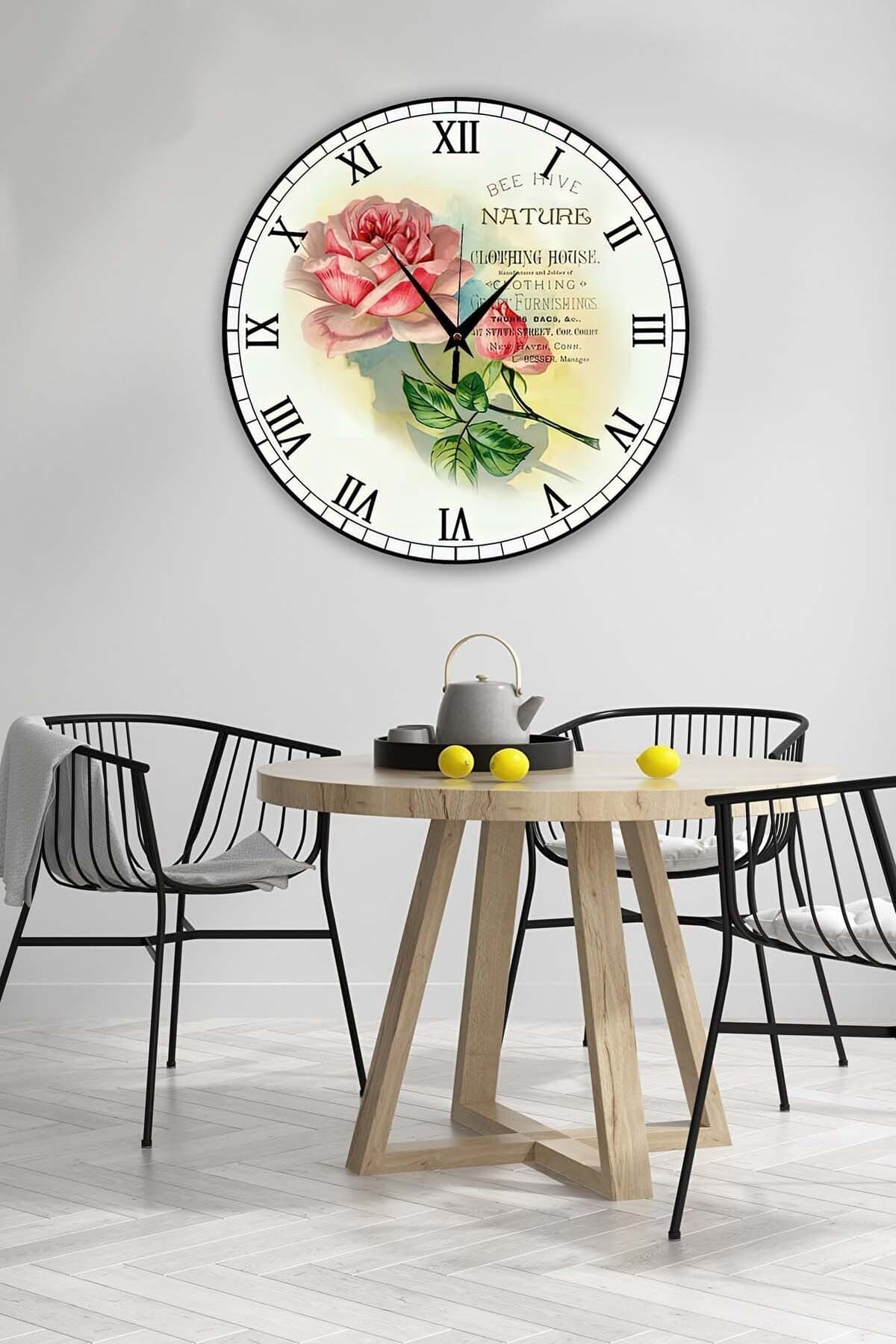 Bilge Retro Tasarımlı Duvar Saati 35 X 35 Cm