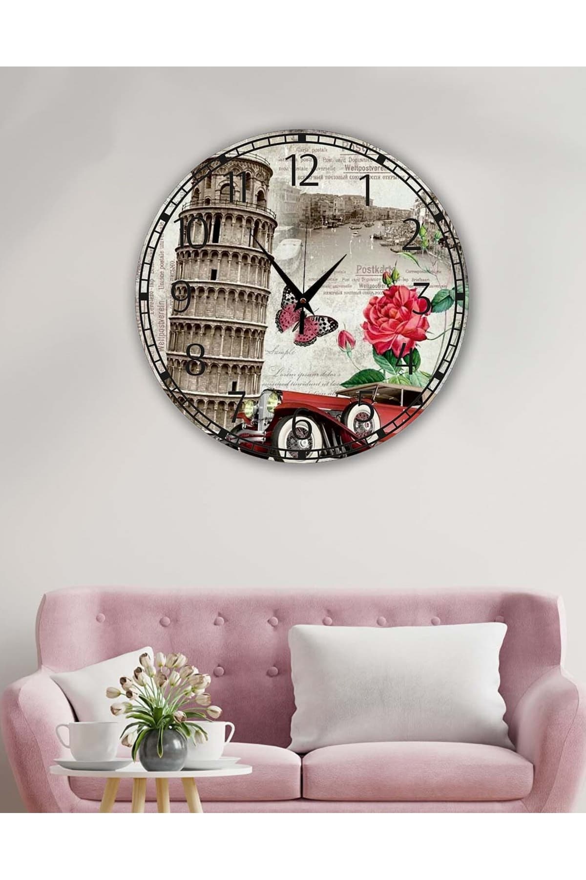 bilge retro Tasarımlı Duvar Saati 35 x 35 CM