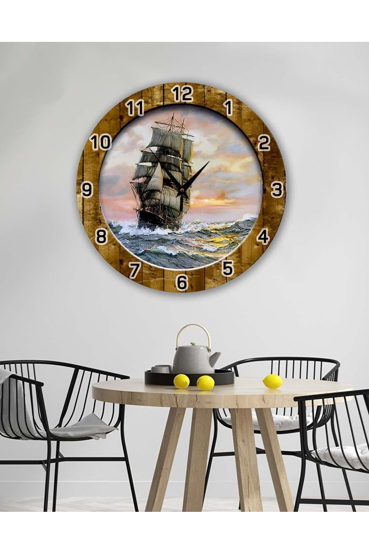 bilge Retro Tasarımlı Duvar Saati 35 x 35 CM