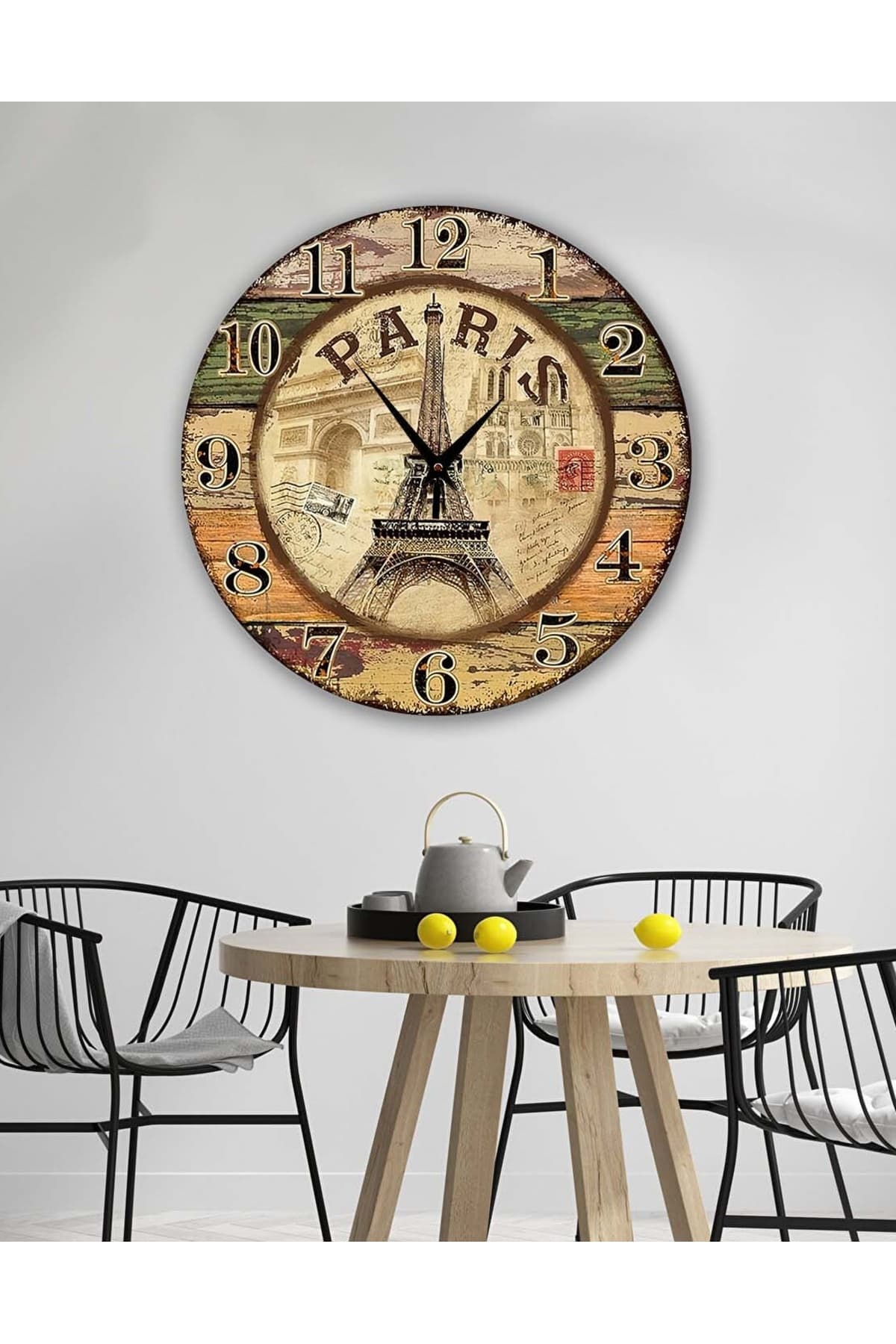 bilge Retro Tasarımlı Duvar Saati 35 x 35 CM