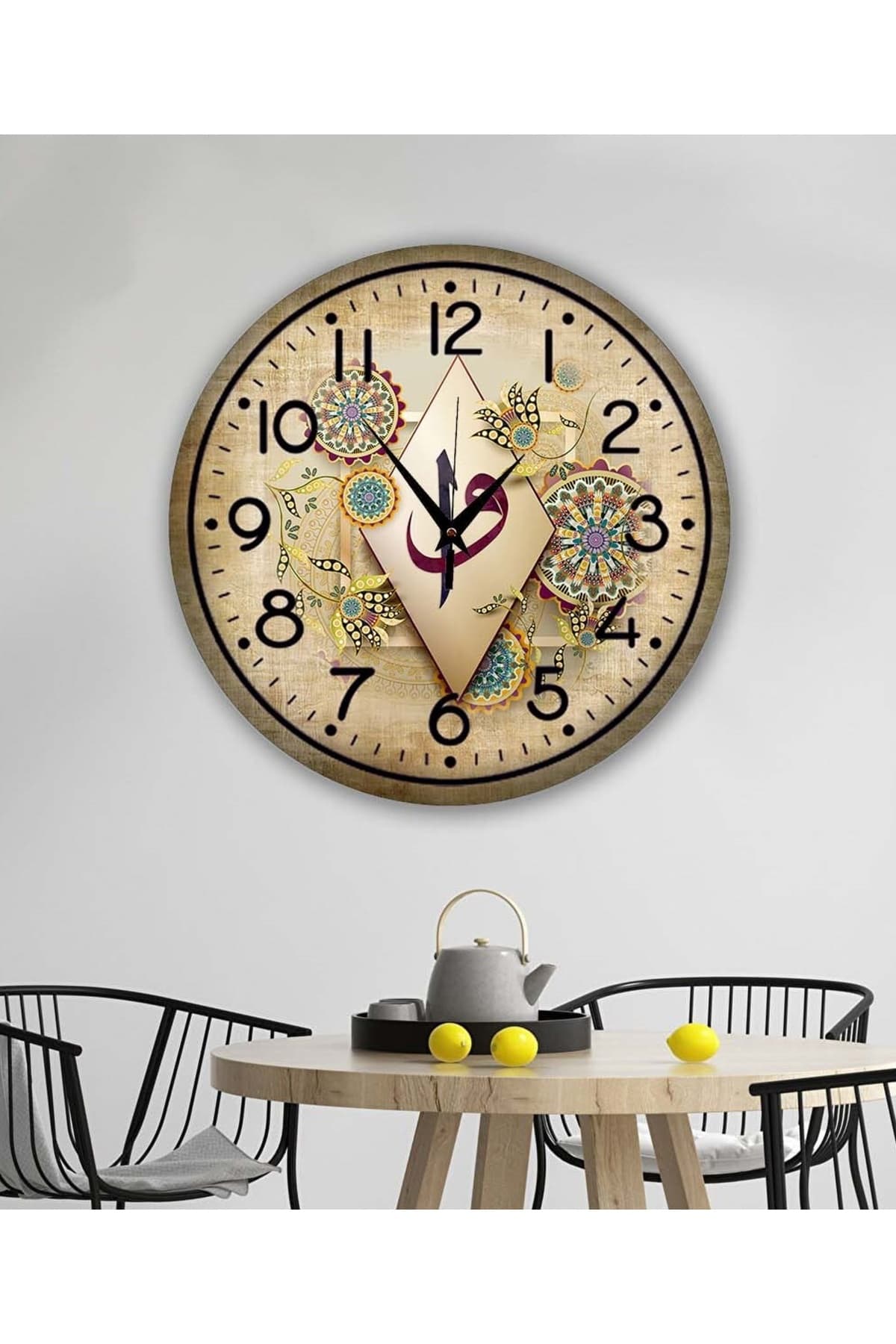 bilge Tasarım Retro ELİF VAV Duvar Saati 40 x 40 CM