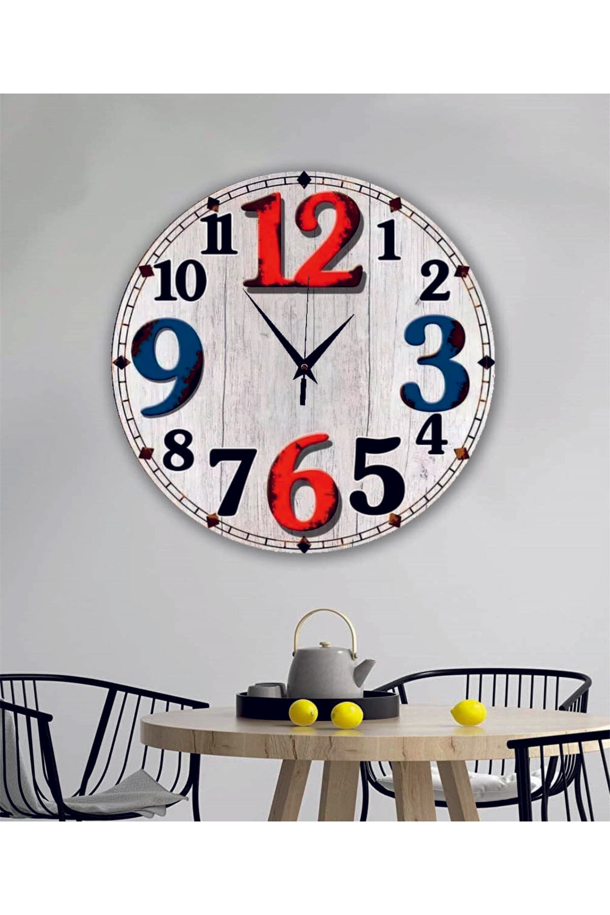 bilge Tasarım RETRO Duvar Saati 40 x 40 CM