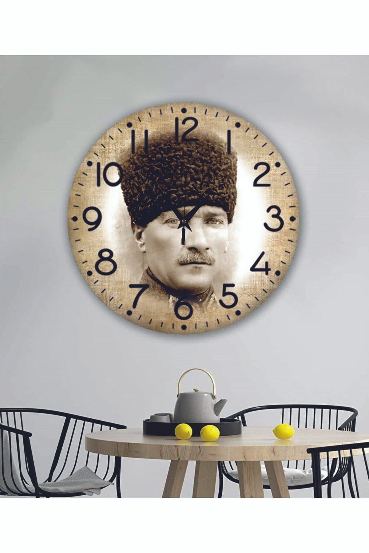 bilge Tasarım ATATÜRK temalı Duvar Saati 35 x 35 CM