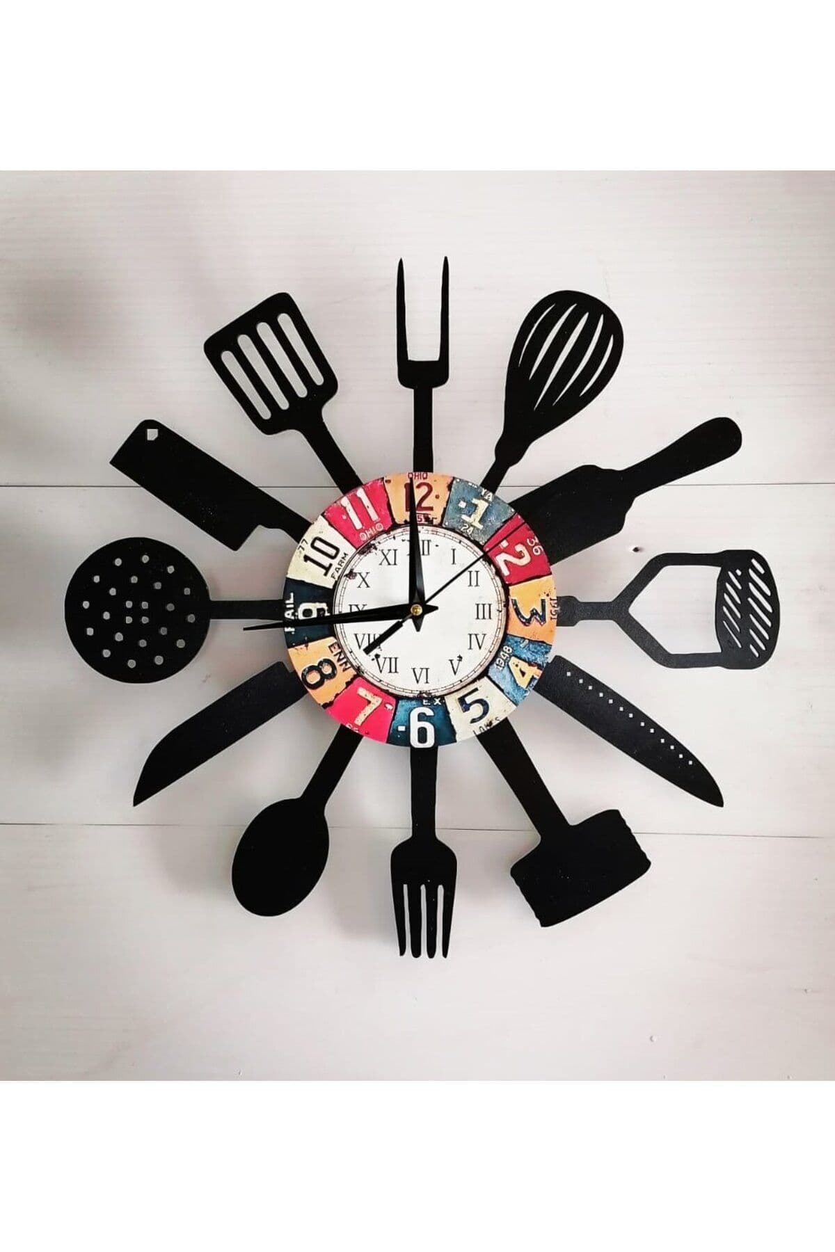 bilge Tasarım KİTCHEN ( MUTFAK) Favori SİYAH Duvar Saati 40 x 40 CM